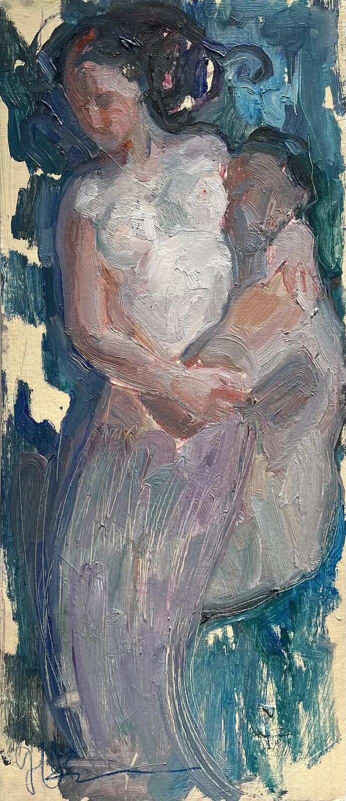 Oljemålning Med en sjöjungfru av Yuliia Levytska