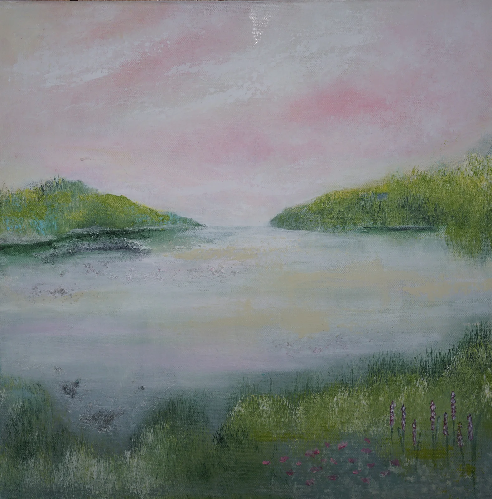 Akrylmålning Morgondis av Gill Belander