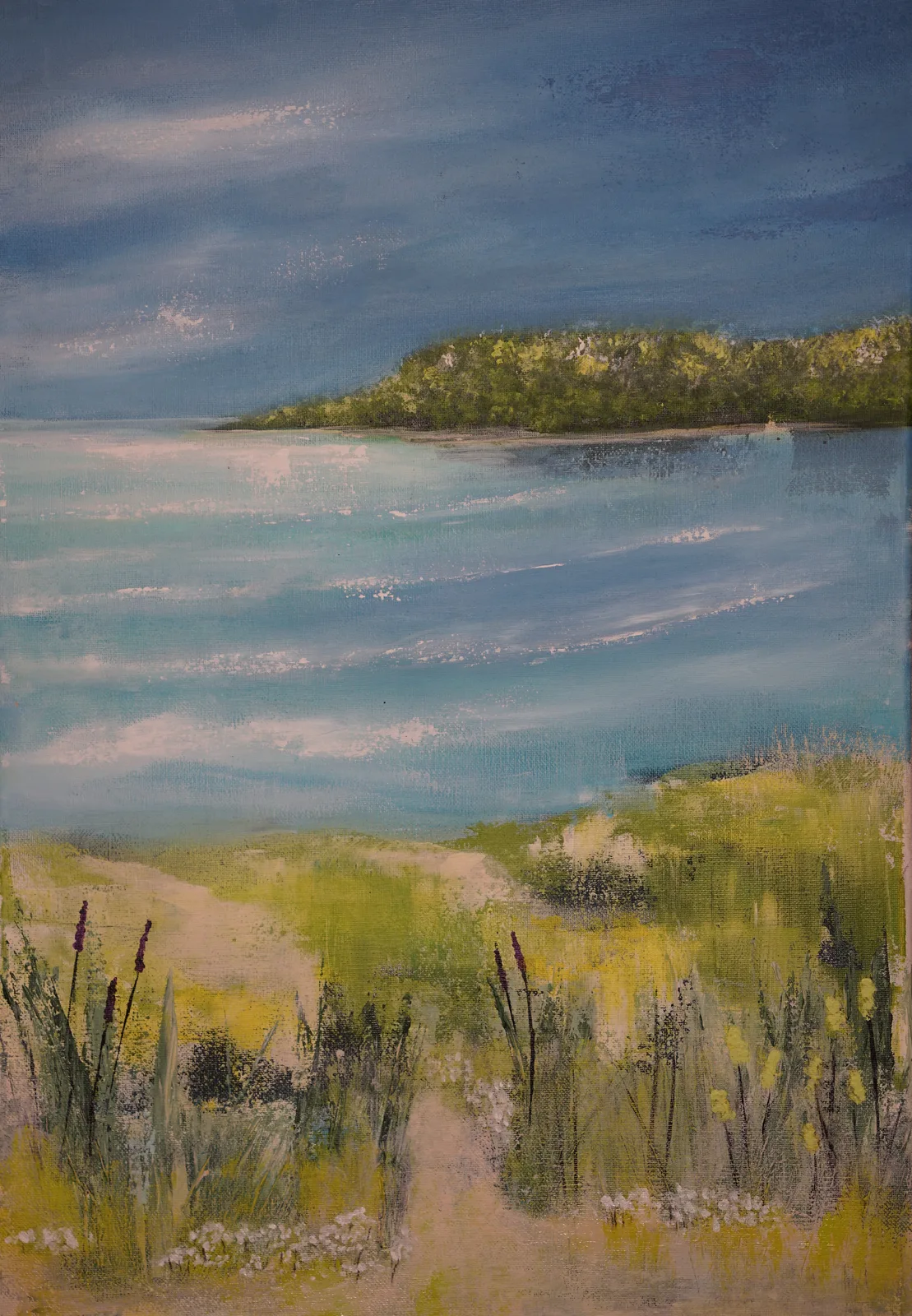 Akrylmålning Dyningar av Gill Belander