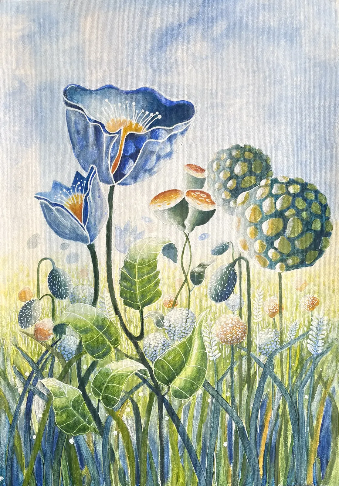 Akrylmålning Blomster brud av Marie Bäckström Karlsson