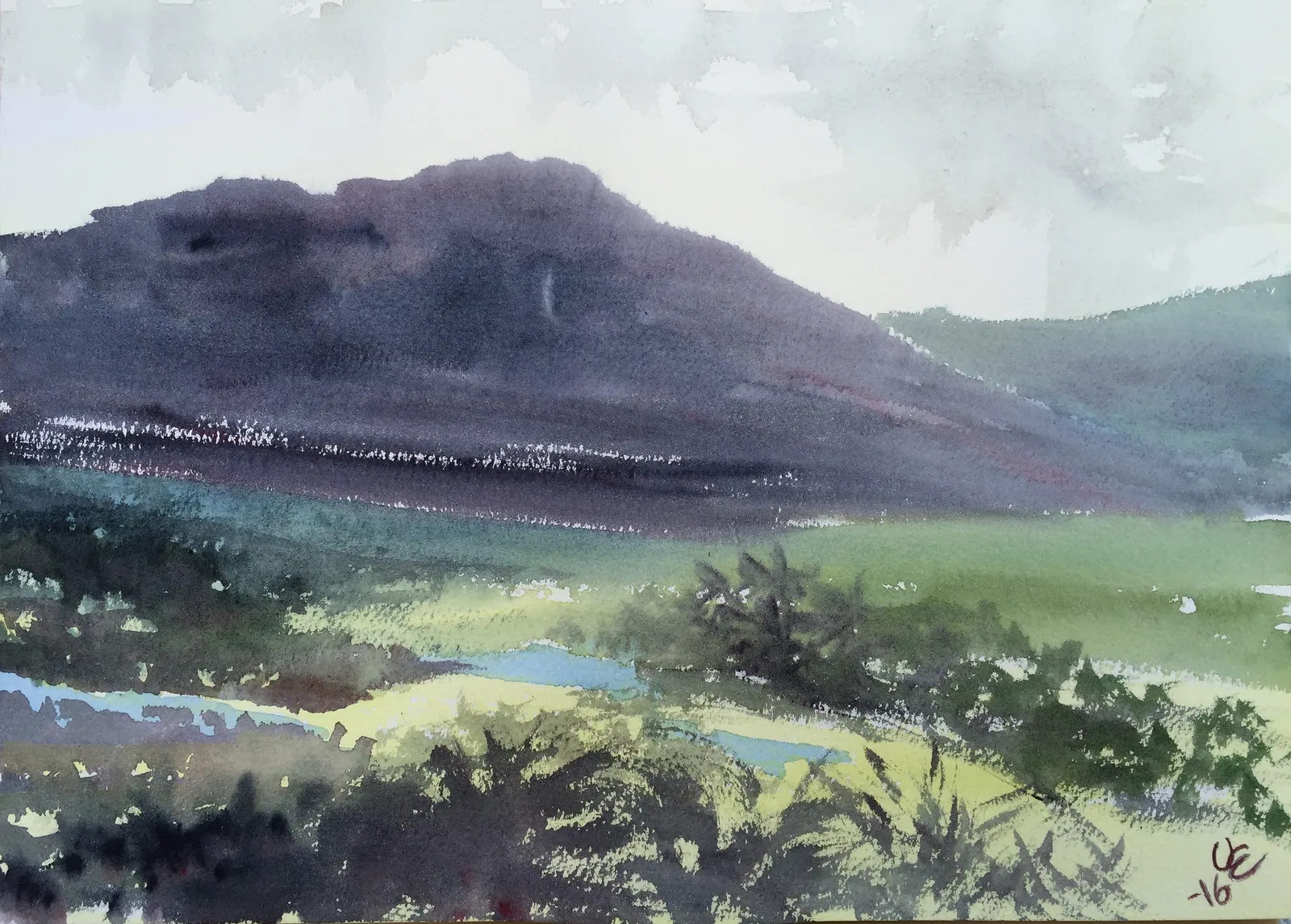 Akvarell Landskap av Ulf Eriksson