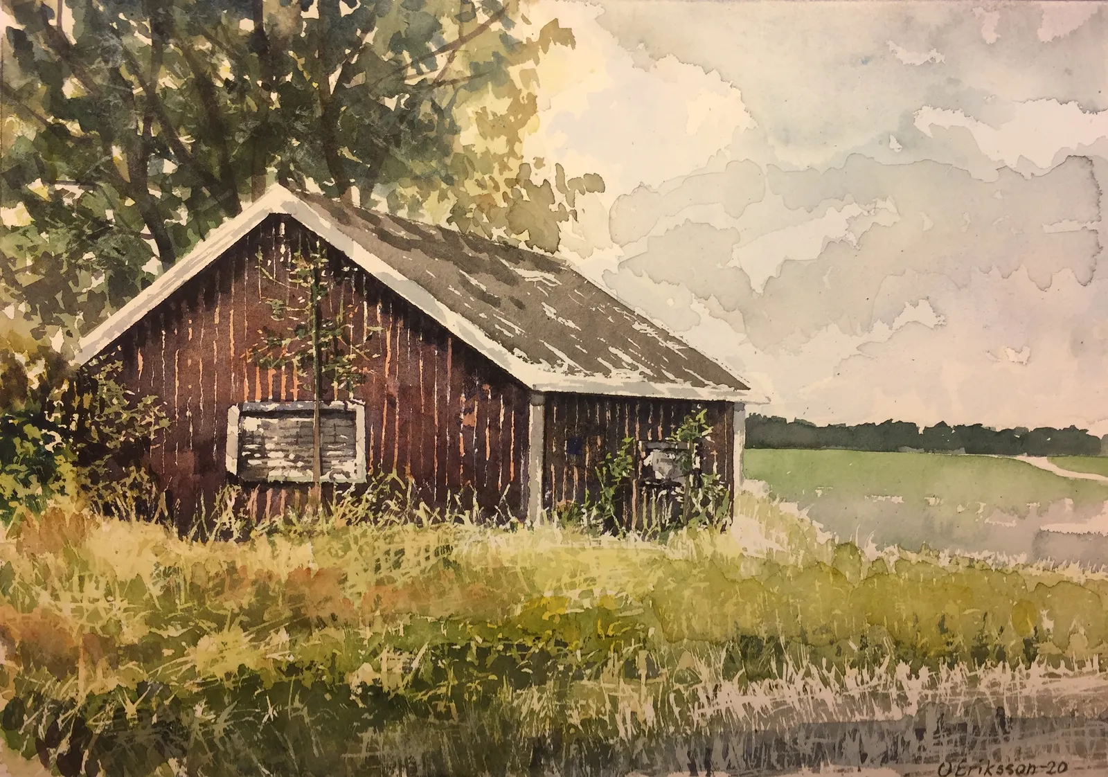 Akvarell Ödehus av Ulf Eriksson