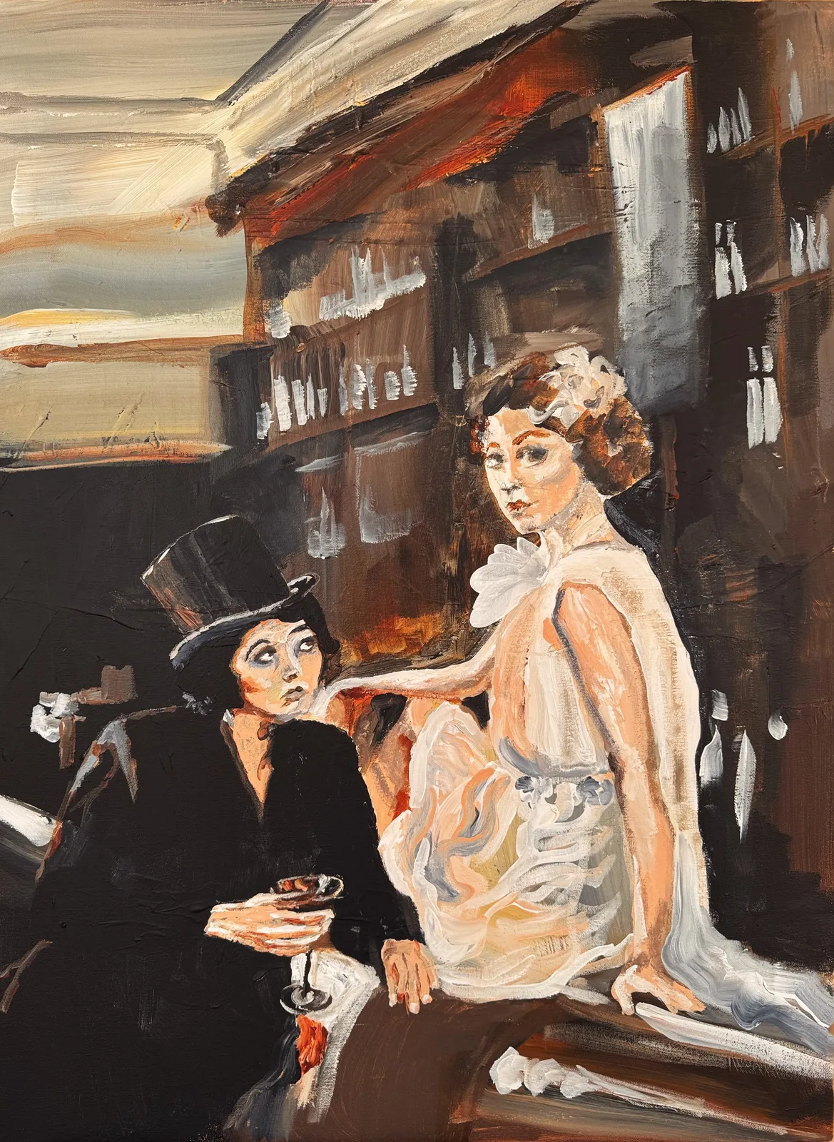 Akrylmålning Velvet Paris av Malin Ask