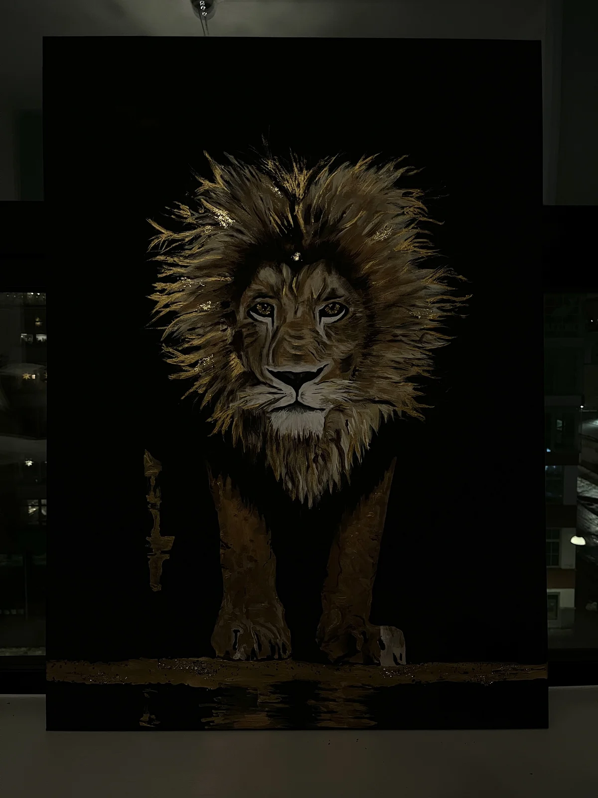 Akrylmålning Lejon av Alicia Herbert