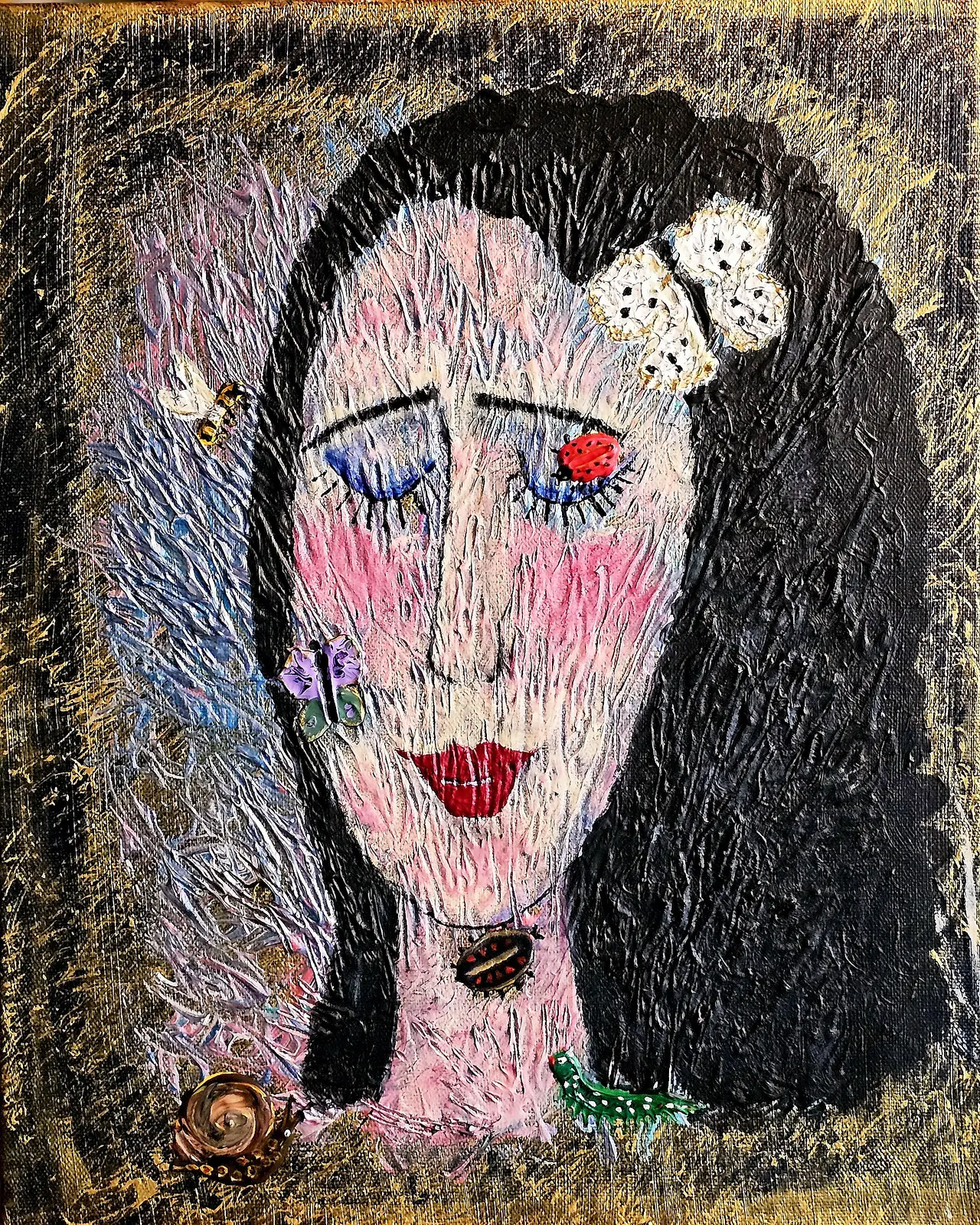 Akrylmålning Mademoiselle Vardush av Lousine Grigorian