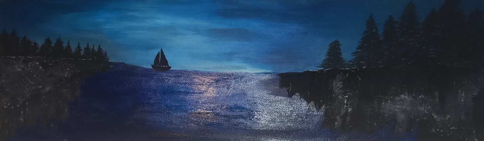 Akrylmålning Into the unknown av Nathalie Eklund