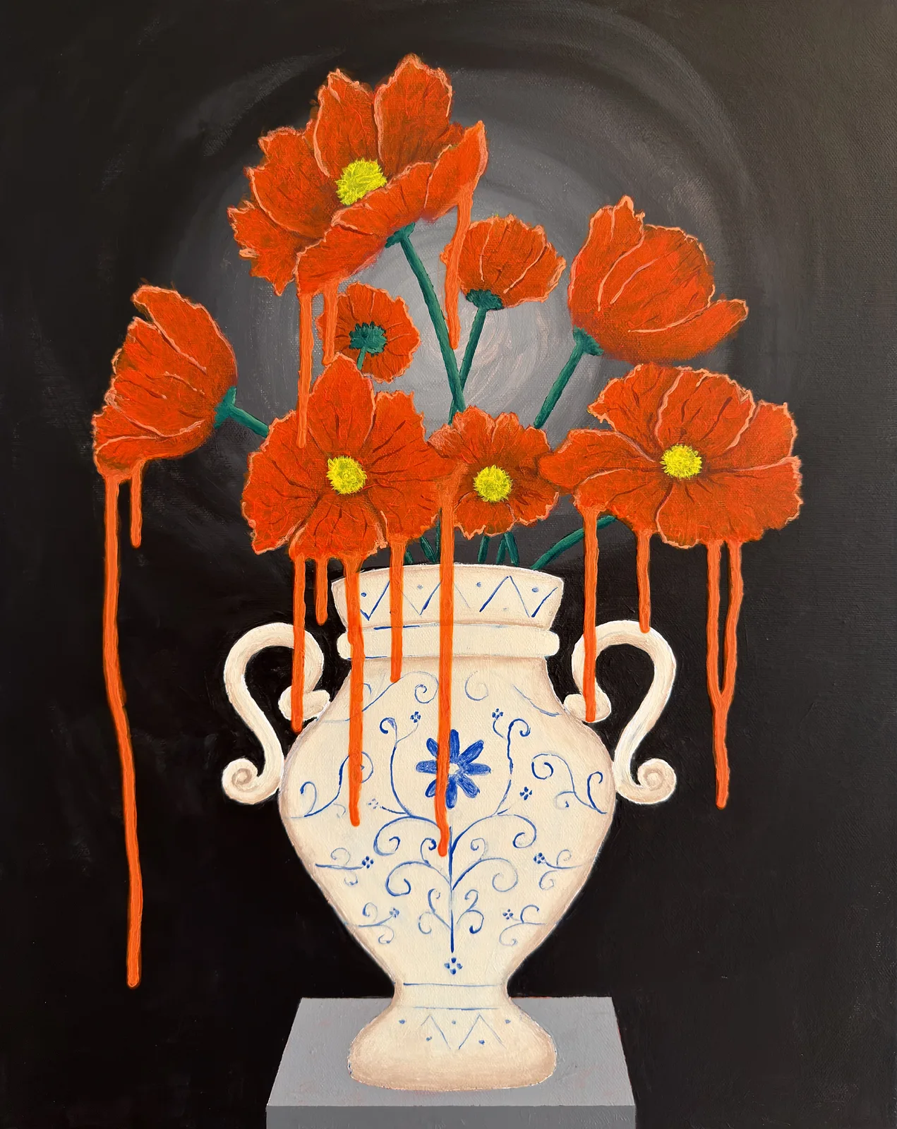 Akrylmålning Flowers decay av Eric Ericson
