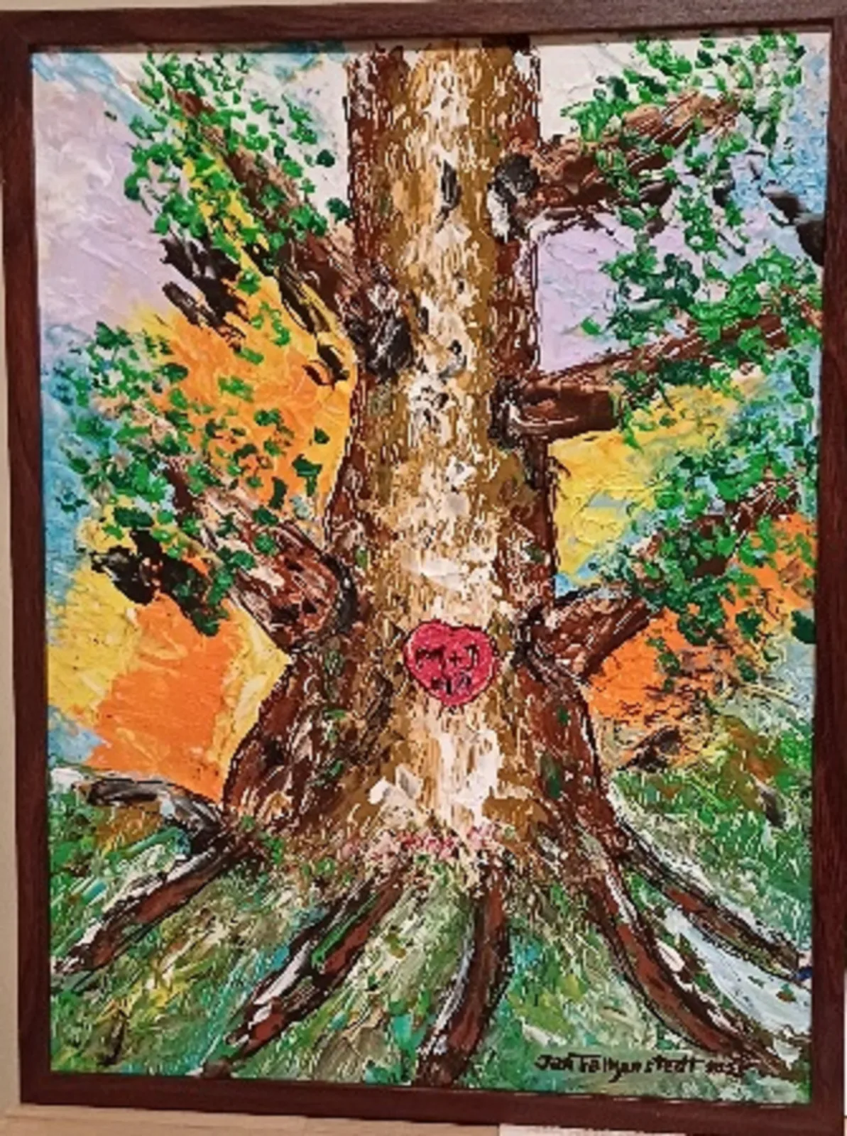 Akrylmålning Kärlekens träd av Jan Falkenstedt