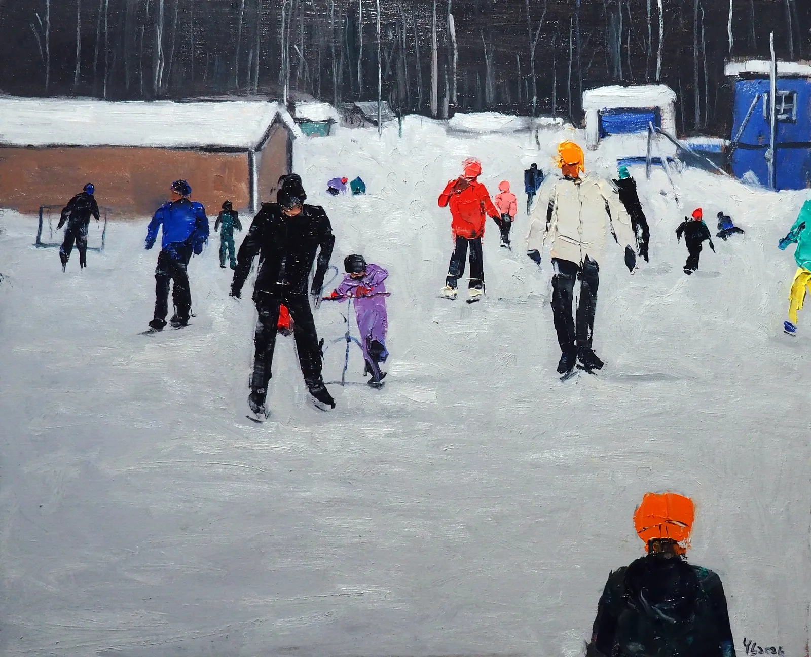 Oljemålning Vinterlandskap av Yuanyuan Liu