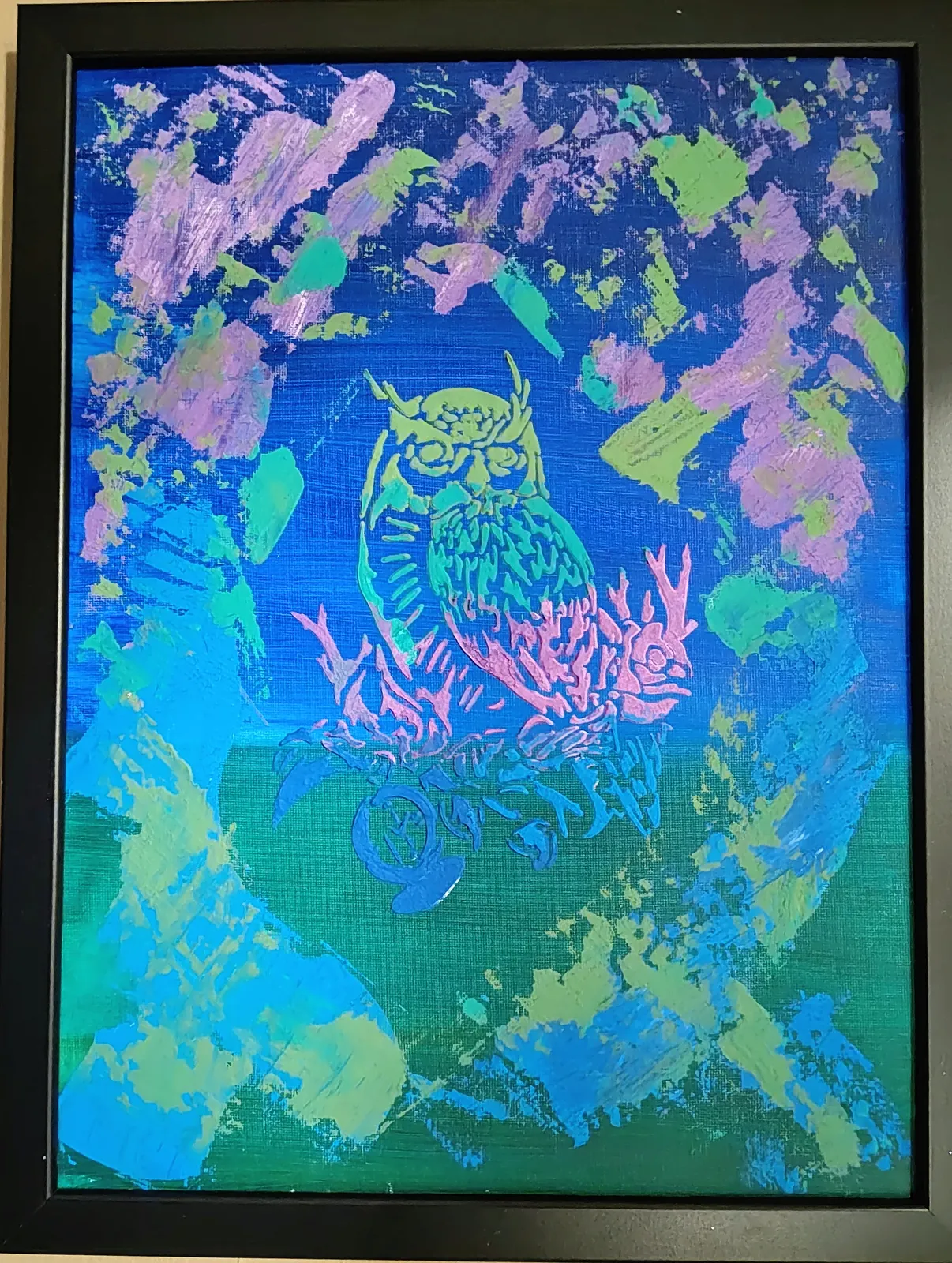 Akrylmålning Magisk uggla av Biljana Teletina