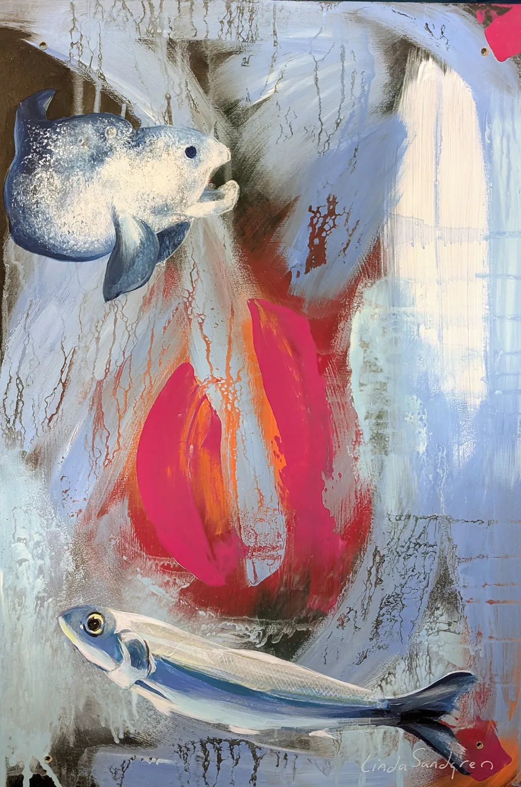 Akrylmålning Färghav VIII av Linda Sandgren