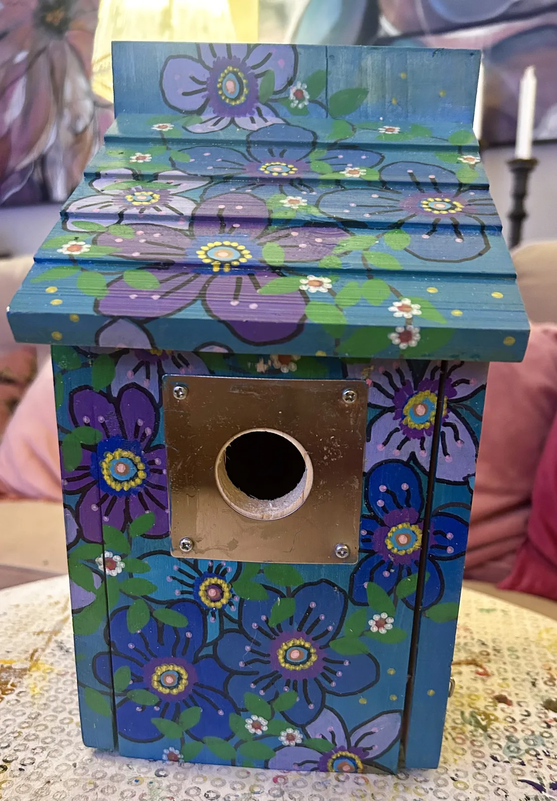 Akrylmålning Blåblom av Susanne Lovén