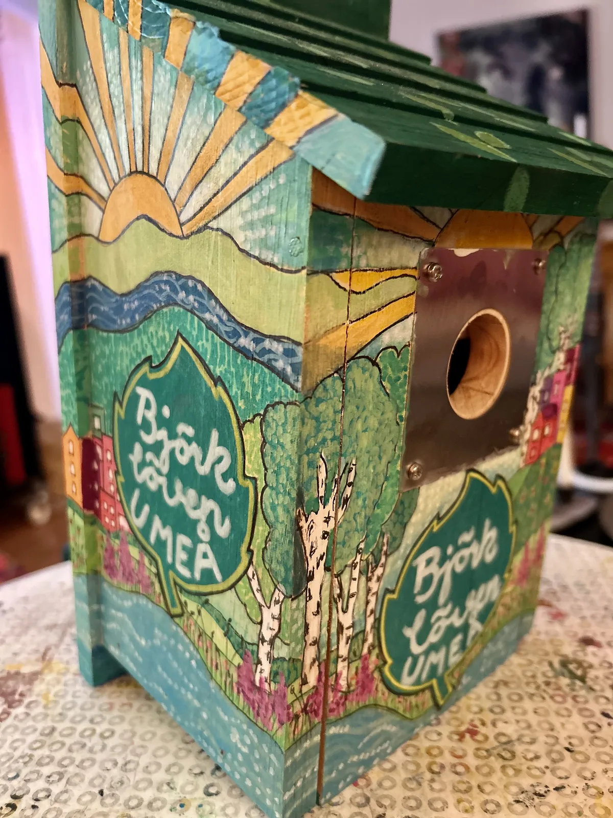 Akrylmålning Björklöven av Susanne Lovén