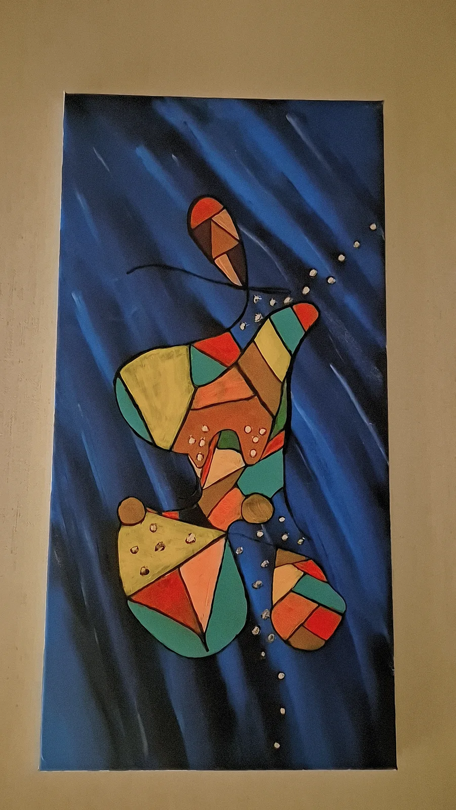 Akrylmålning Jag faller men jag är hel av Paulina Hamrin