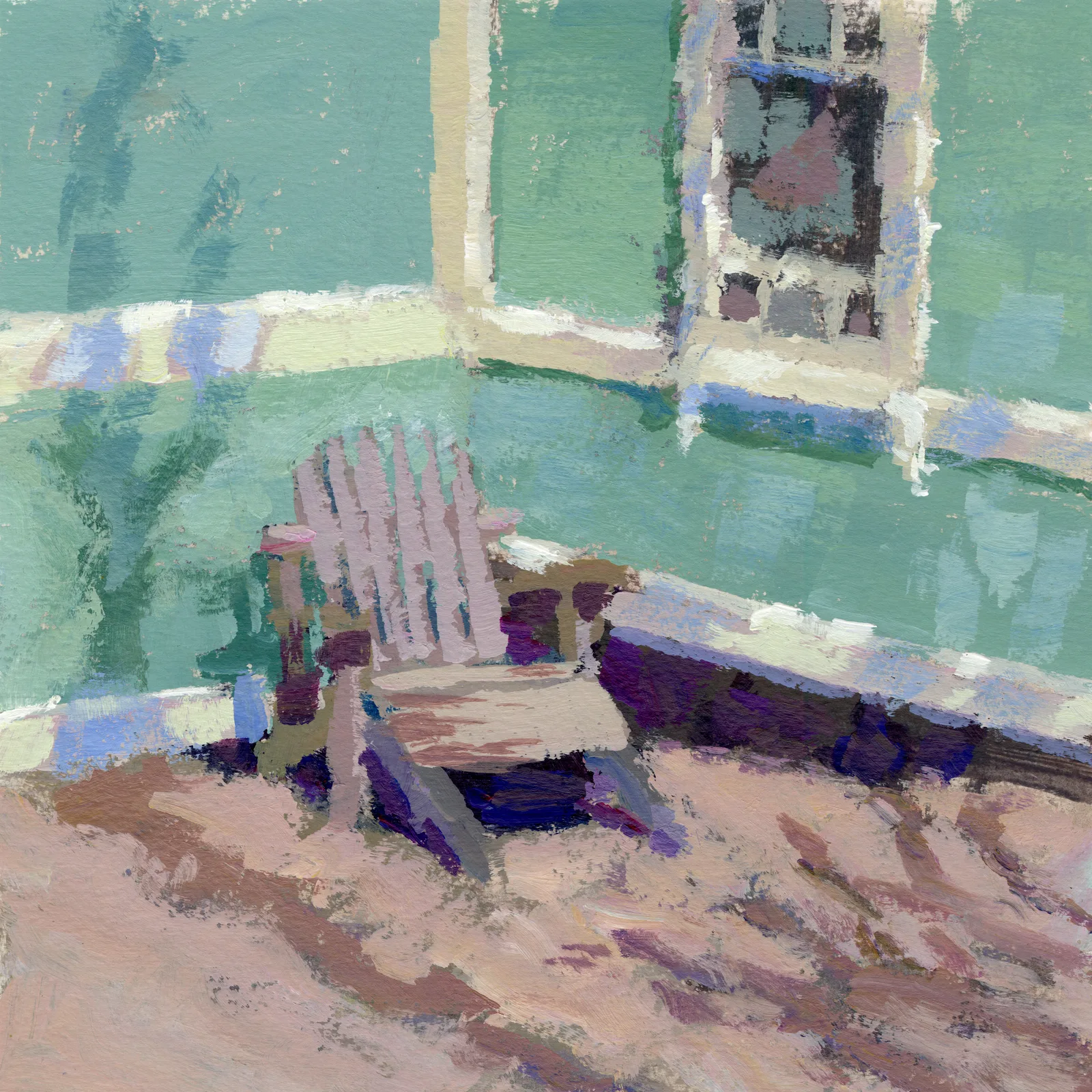 Akrylmålning Solstol, Olle Olsson-museet av Bea Carlsson