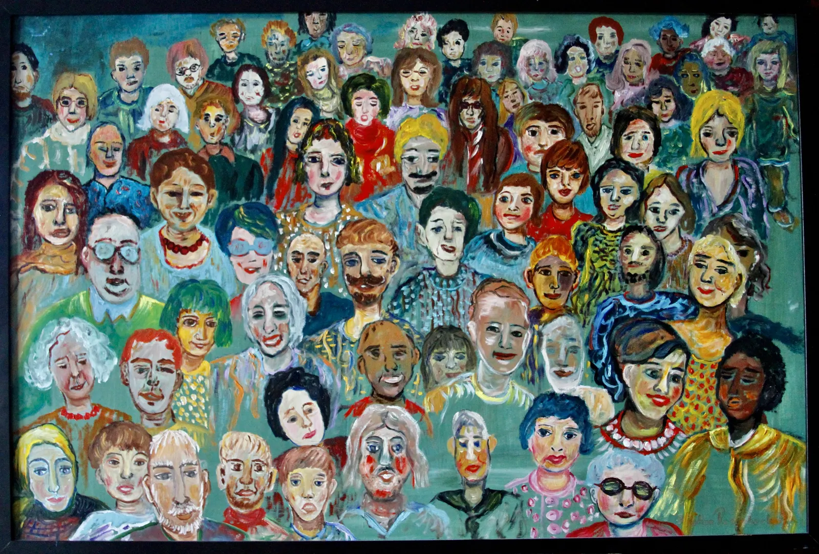 Oljemålning Vi alla. av Kristina Rosenbecker