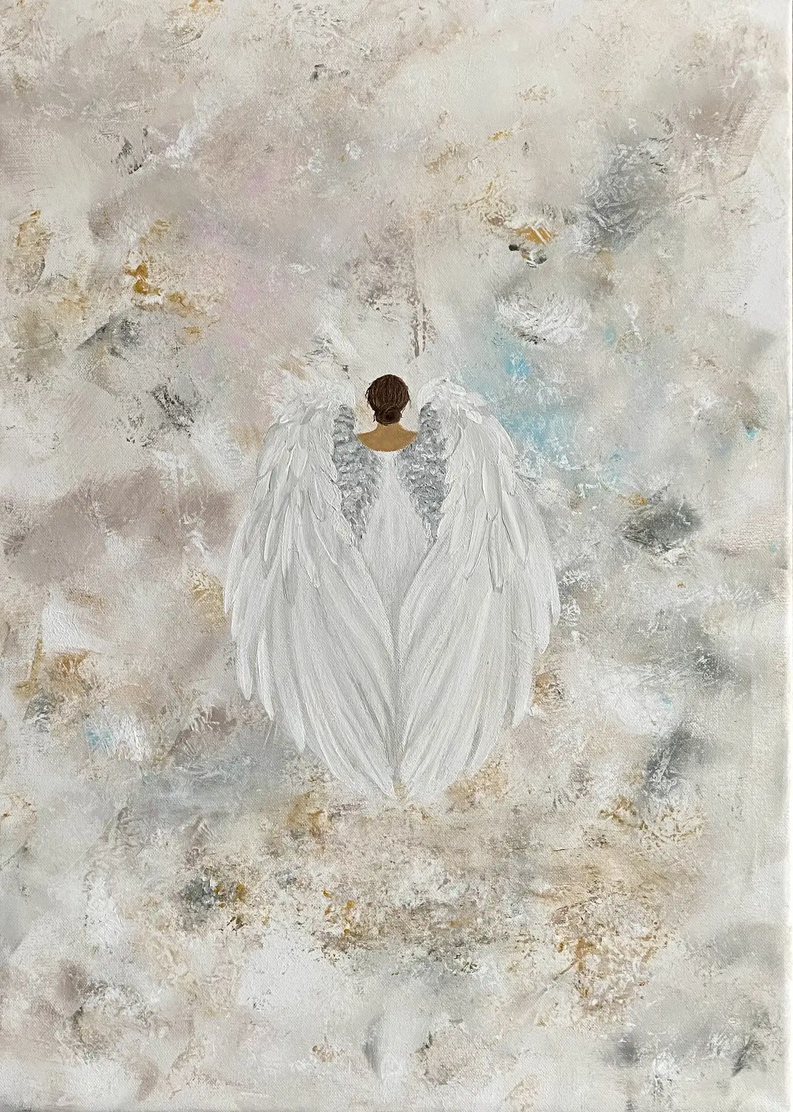 Akrylmålning Ängel av Anneli Bendius