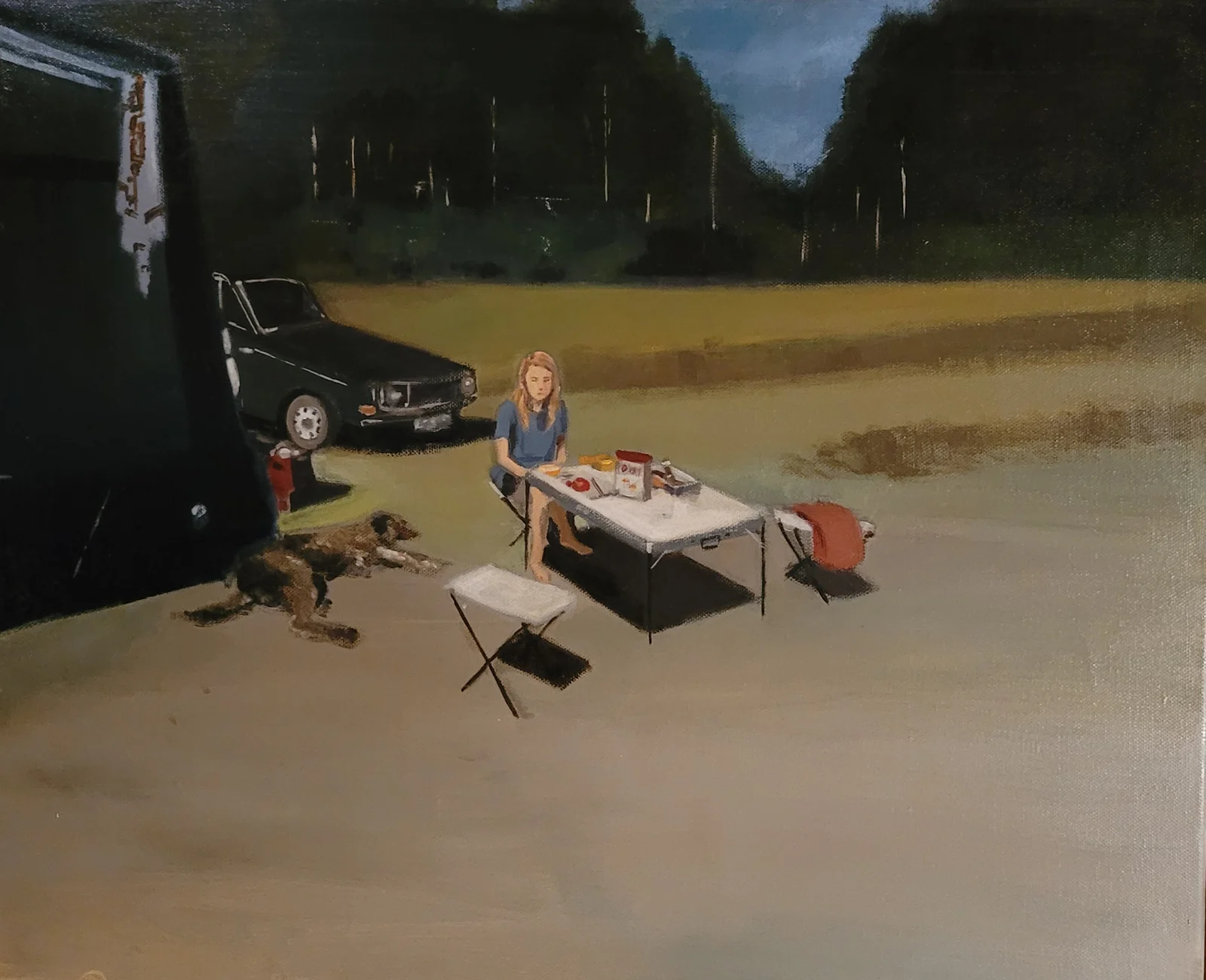 Akrylmålning Camping av Tove Jacobsson