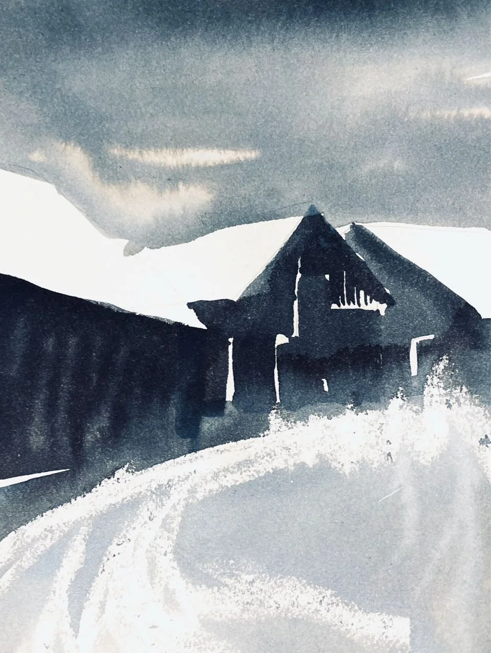 Akvarell En sving av J Gita Hansen