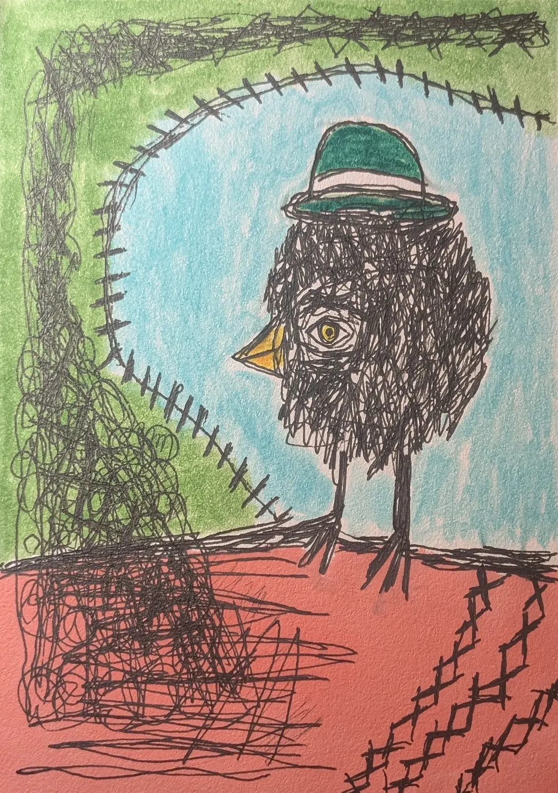 Fågel i hatt av Mikael Jonsson