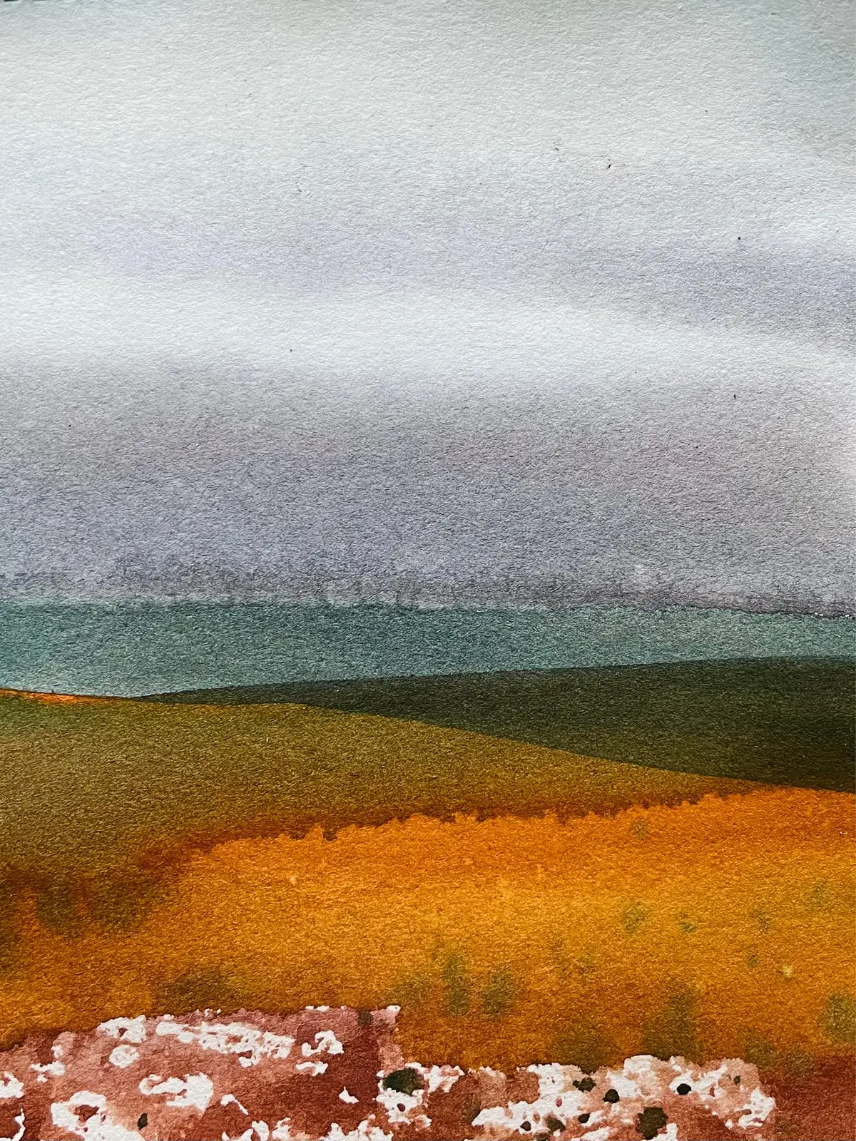 Akvarell Høstens linjer av J Gita Hansen