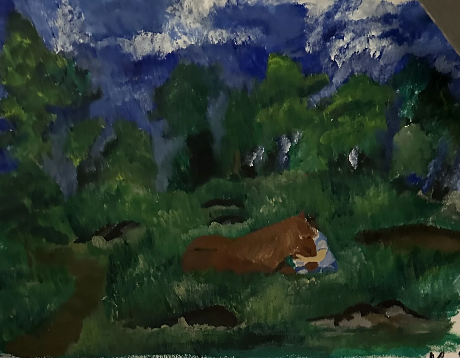 Akrylmålning Vincent och dotter av Maria Sköld