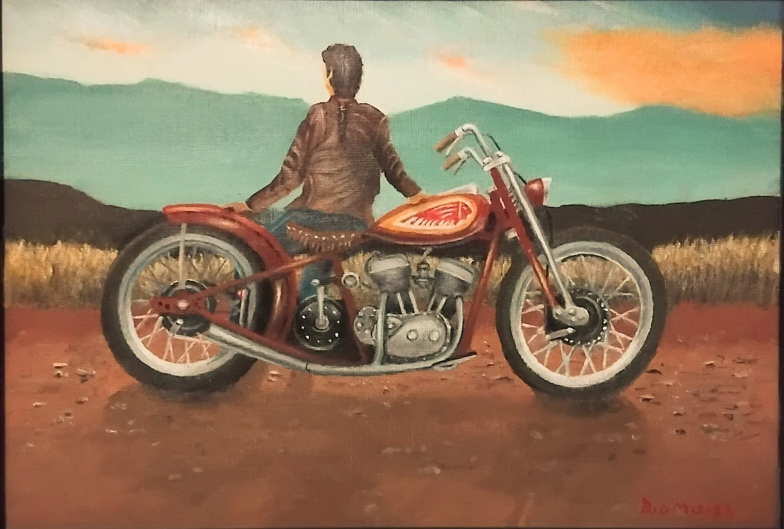 Oljemålning Det är något bortom bergen , något som drar av Björn Malmsten