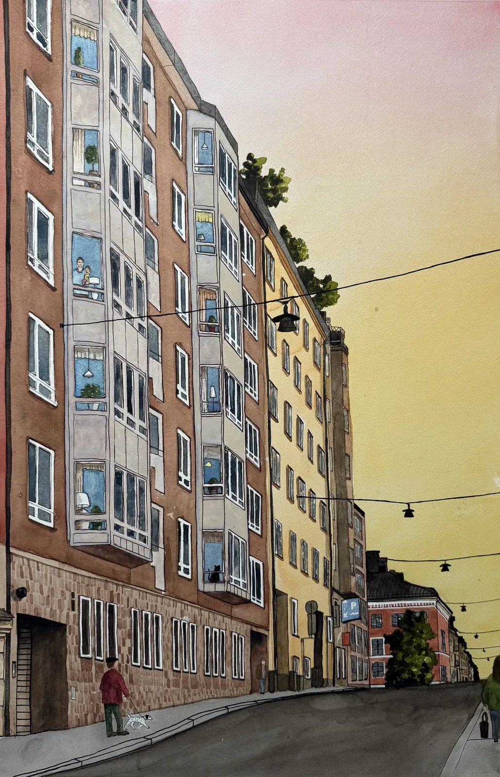 Akvarell Stockholm av Ida Maier