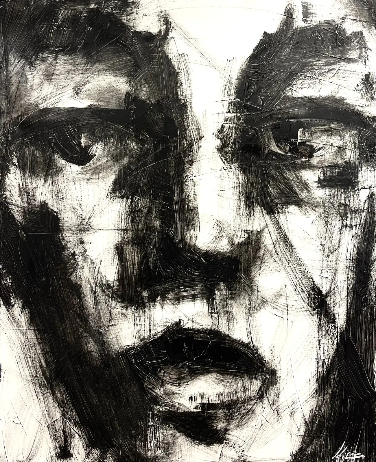 Oljemålning Scarface av Kalle Loebbert