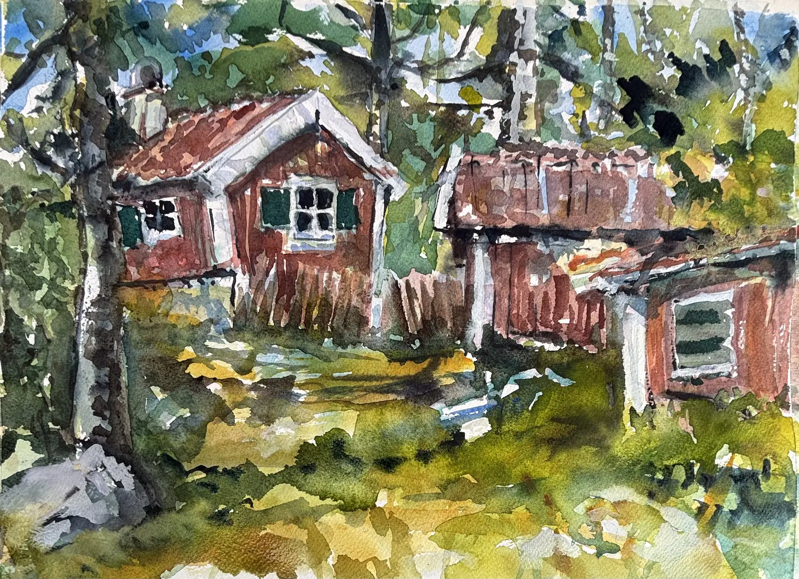 Akvarell Vy från Wämö av Iréne Viberg