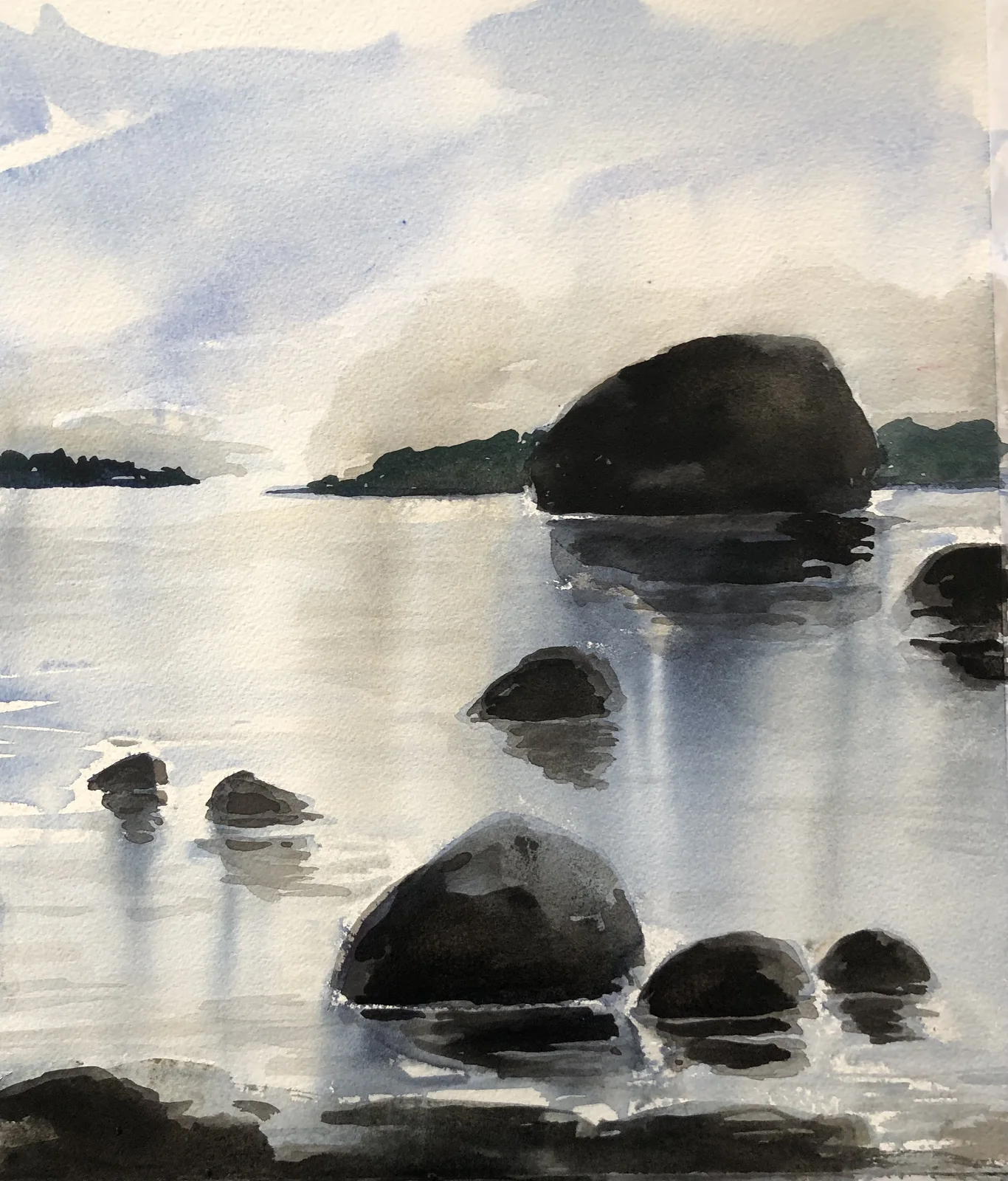 Akvarell Sydöstra skärgården Blekinge av Iréne Viberg