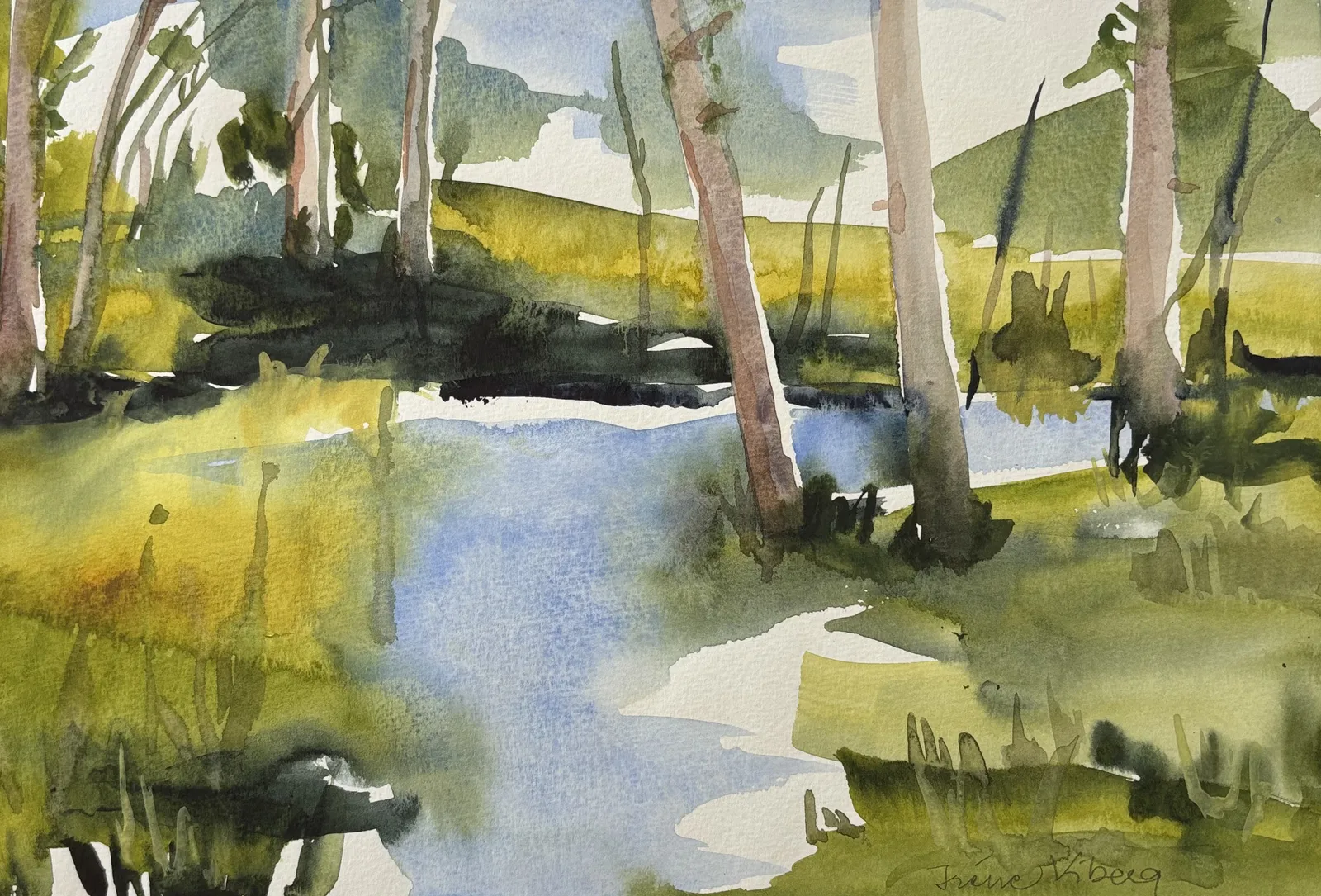 Akvarell Sommarljus av Iréne Viberg