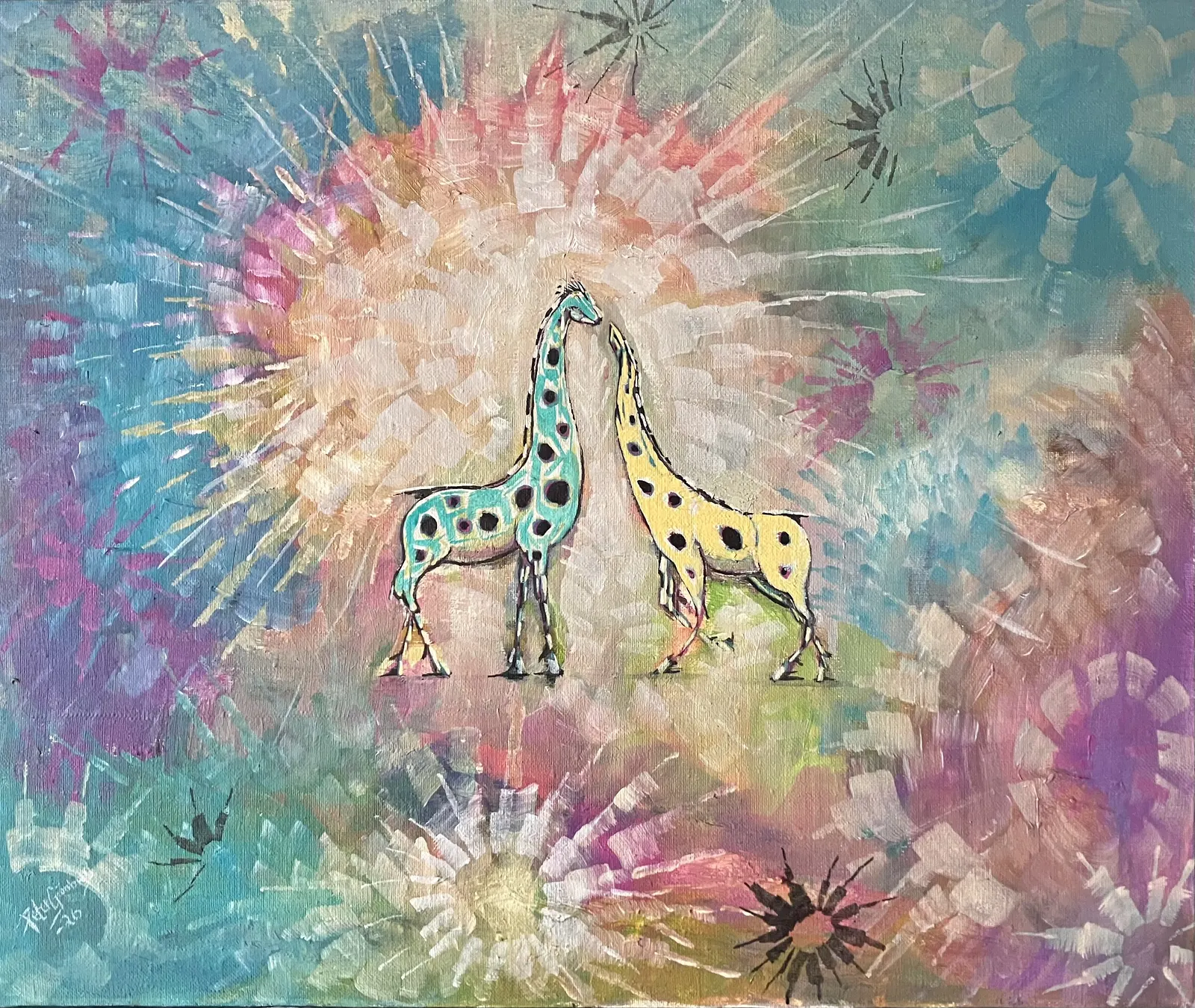 Akrylmålning Drömkyssen 2 av Peter Grönberg