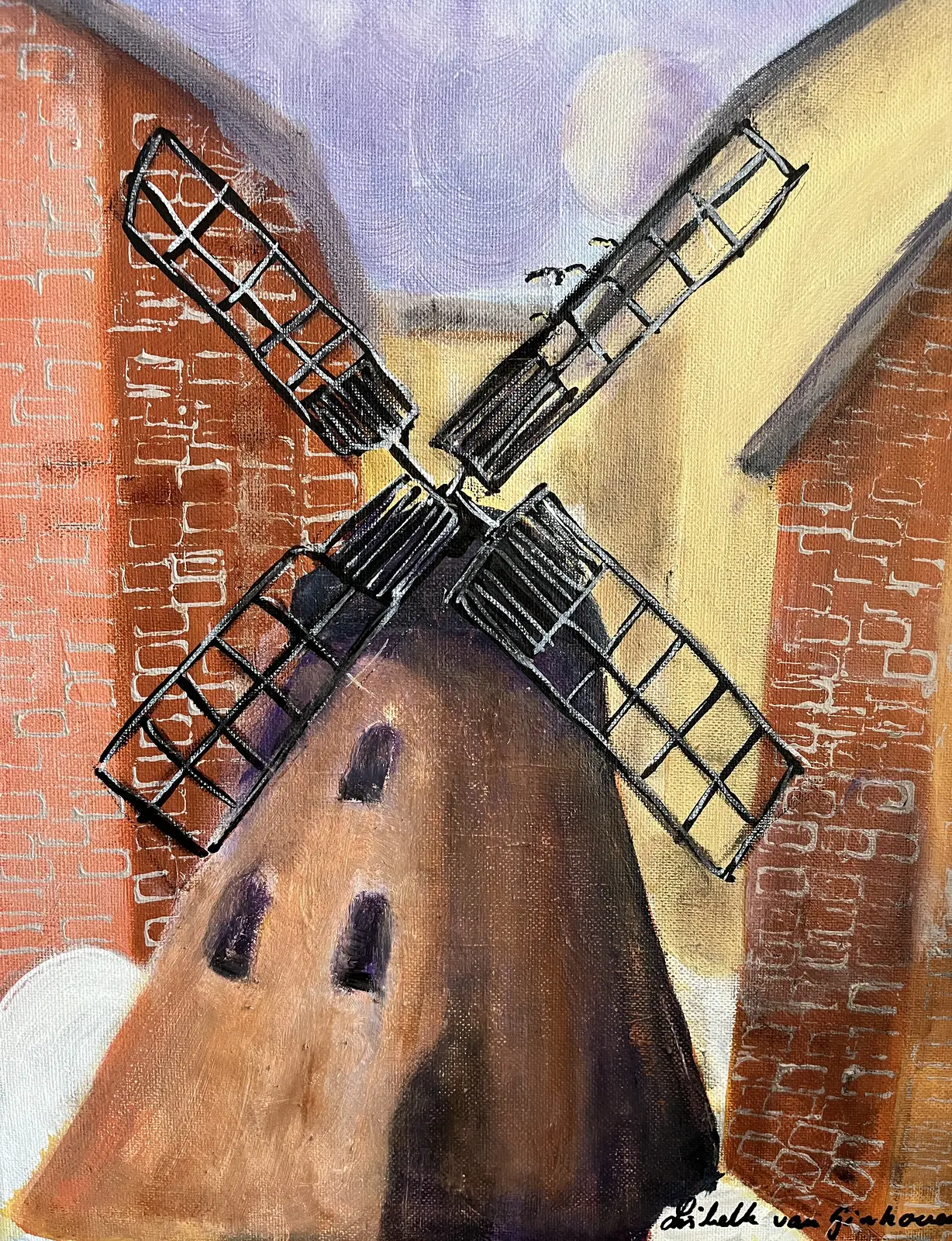 Akrylmålning Stillhet och rörelse av Lisbeth van Ginhoven