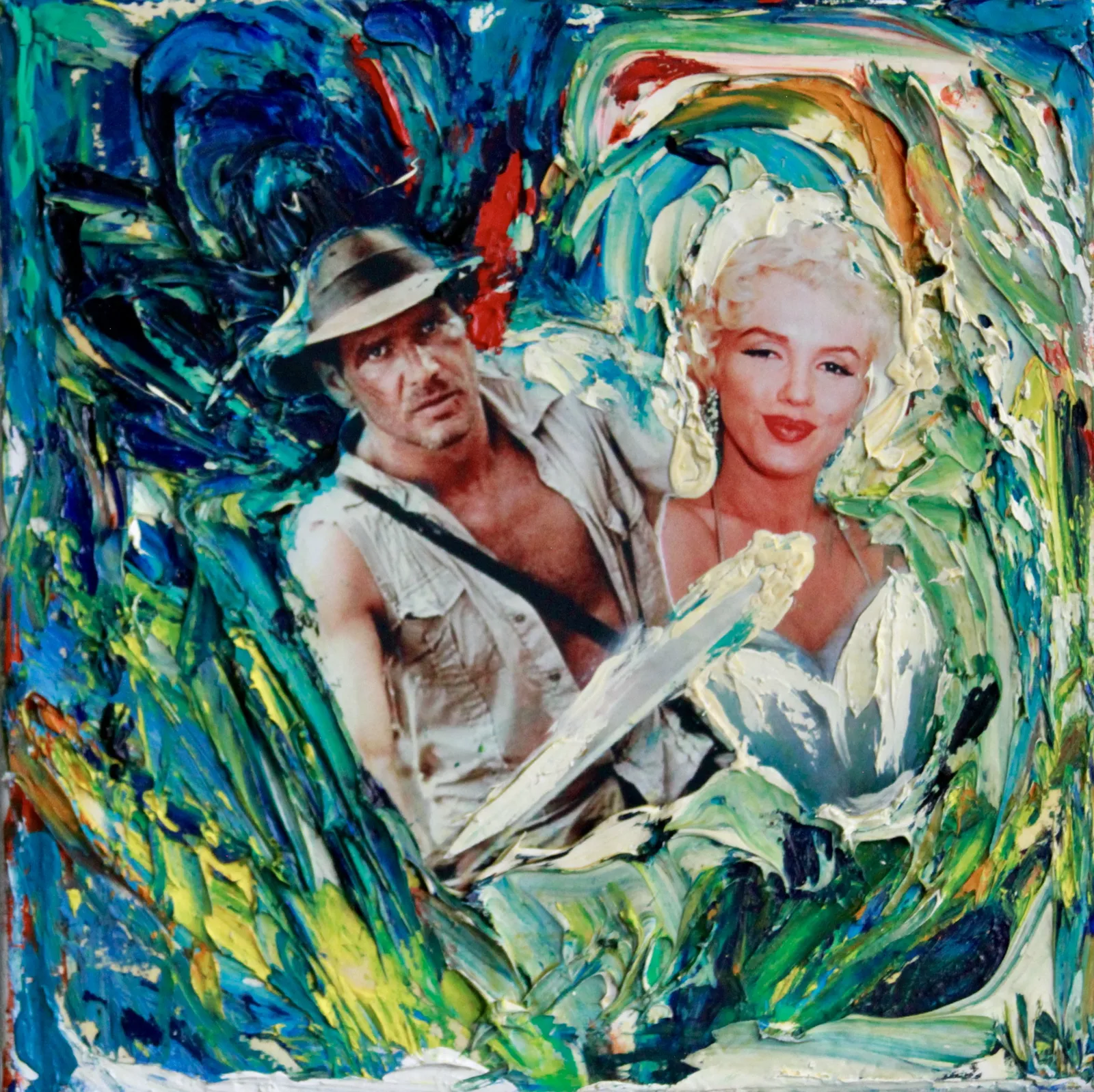 Oljemålning Marilyn & Indy i Passionerad Olja av Kristina Rosenbecker