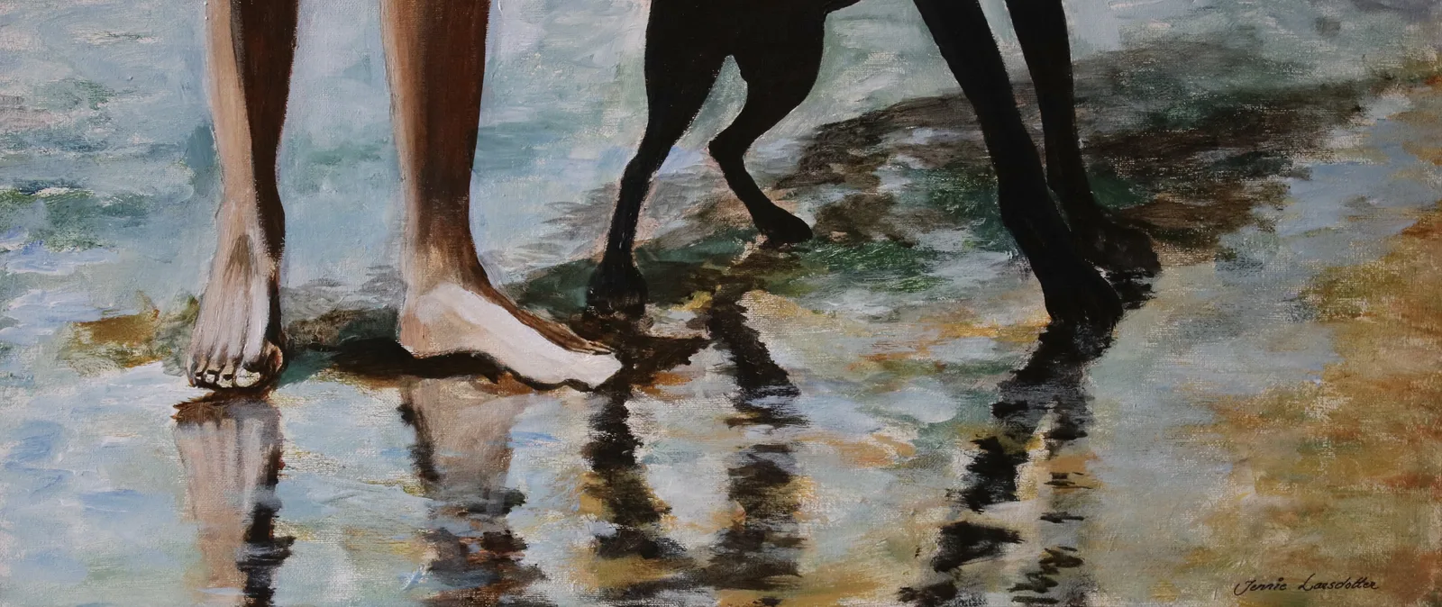 Akrylmålning Bästa vänner av Jennie Larsdotter