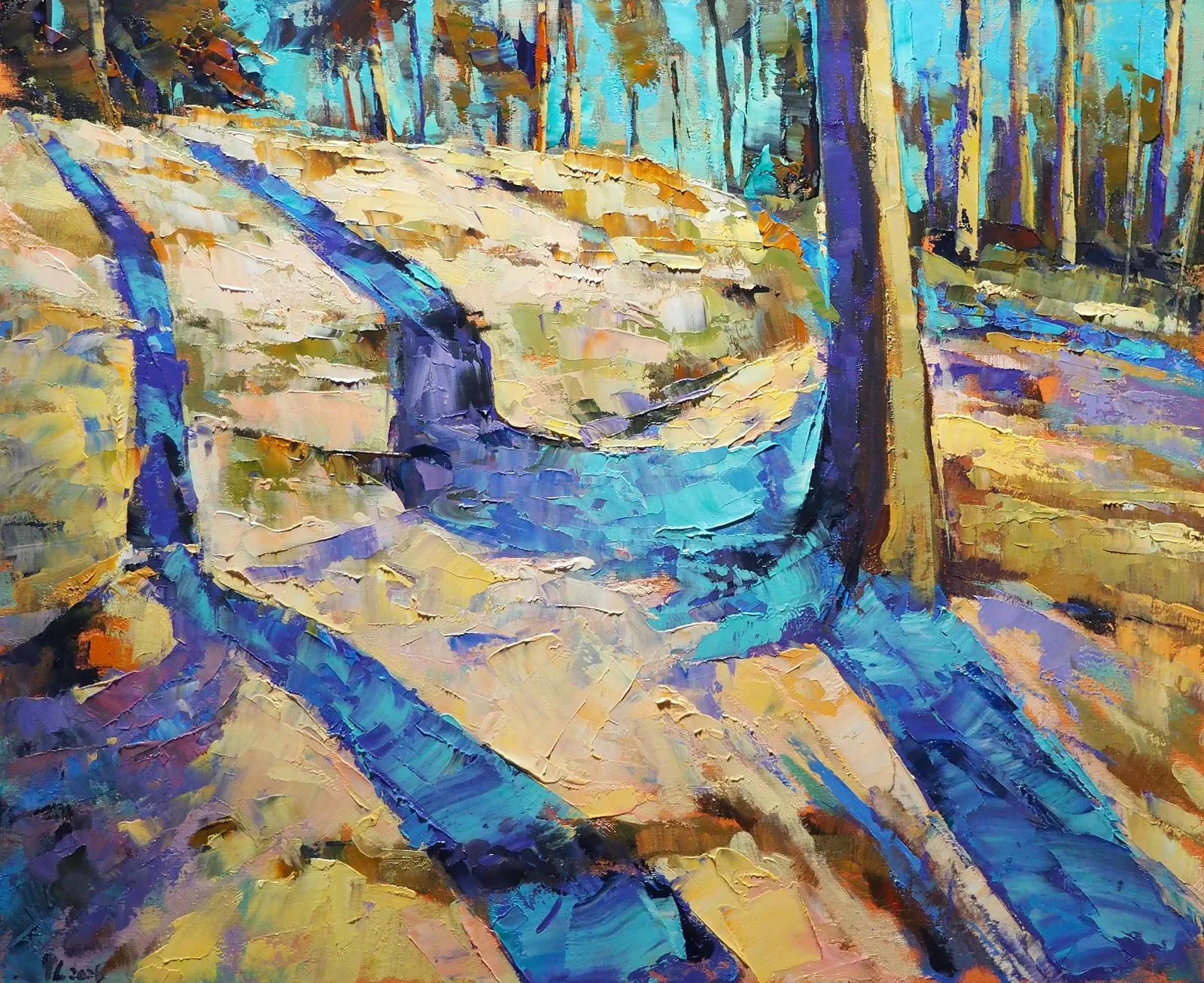 Oljemålning Vinterlandskap av Yuanyuan Liu