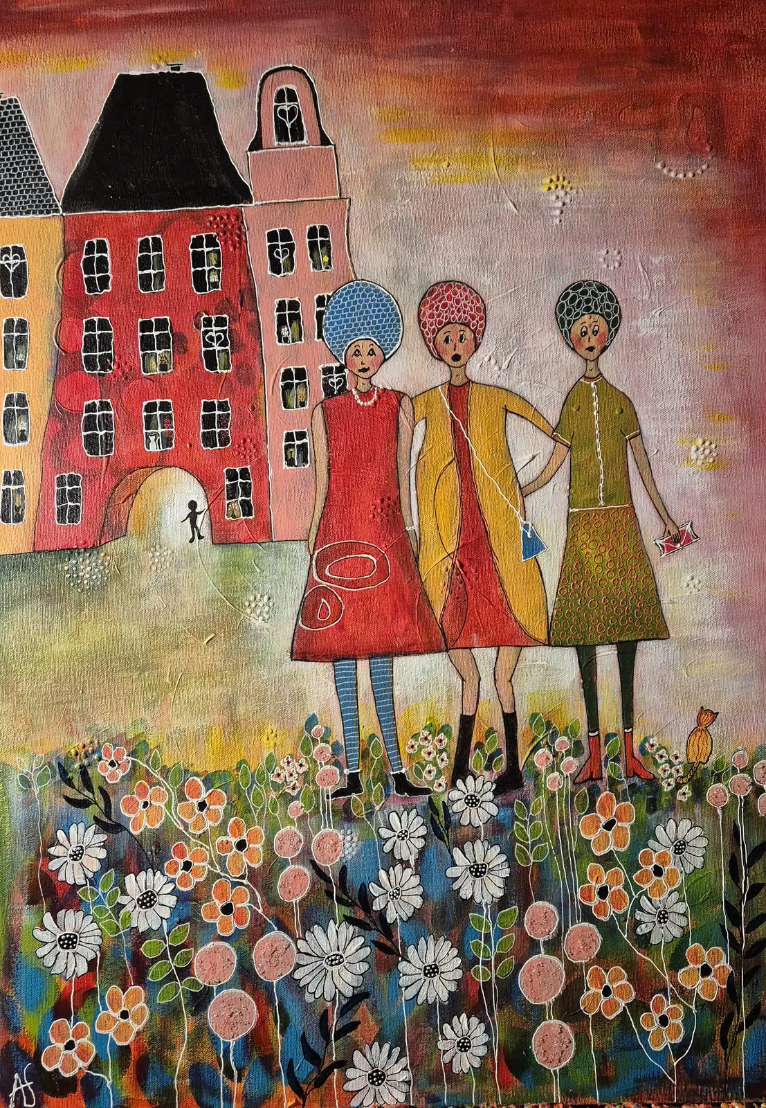 Akrylmålning Att våga stå kvar av Annelie Jonsson