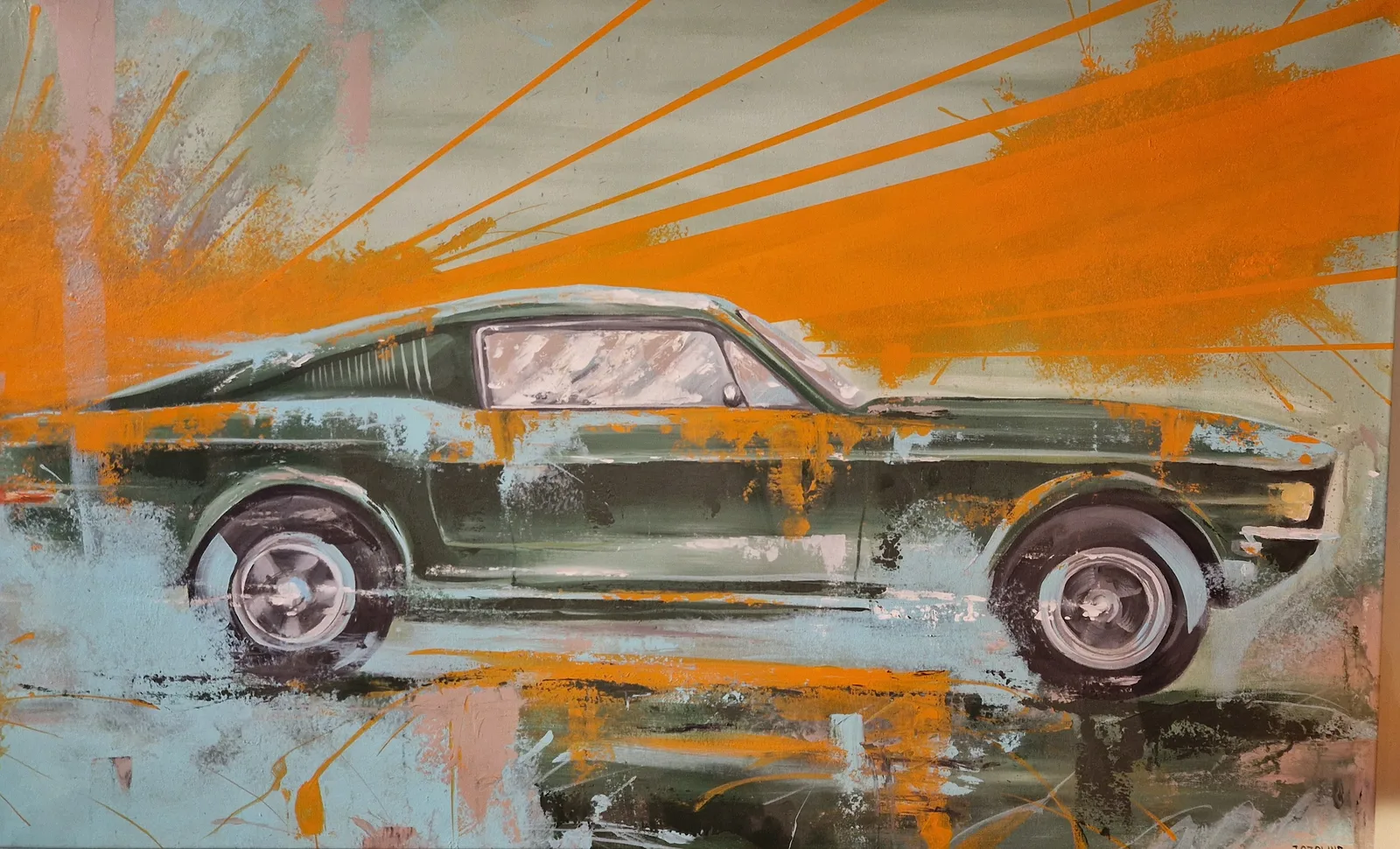 Akrylmålning Bullit av Jonas Ozolins