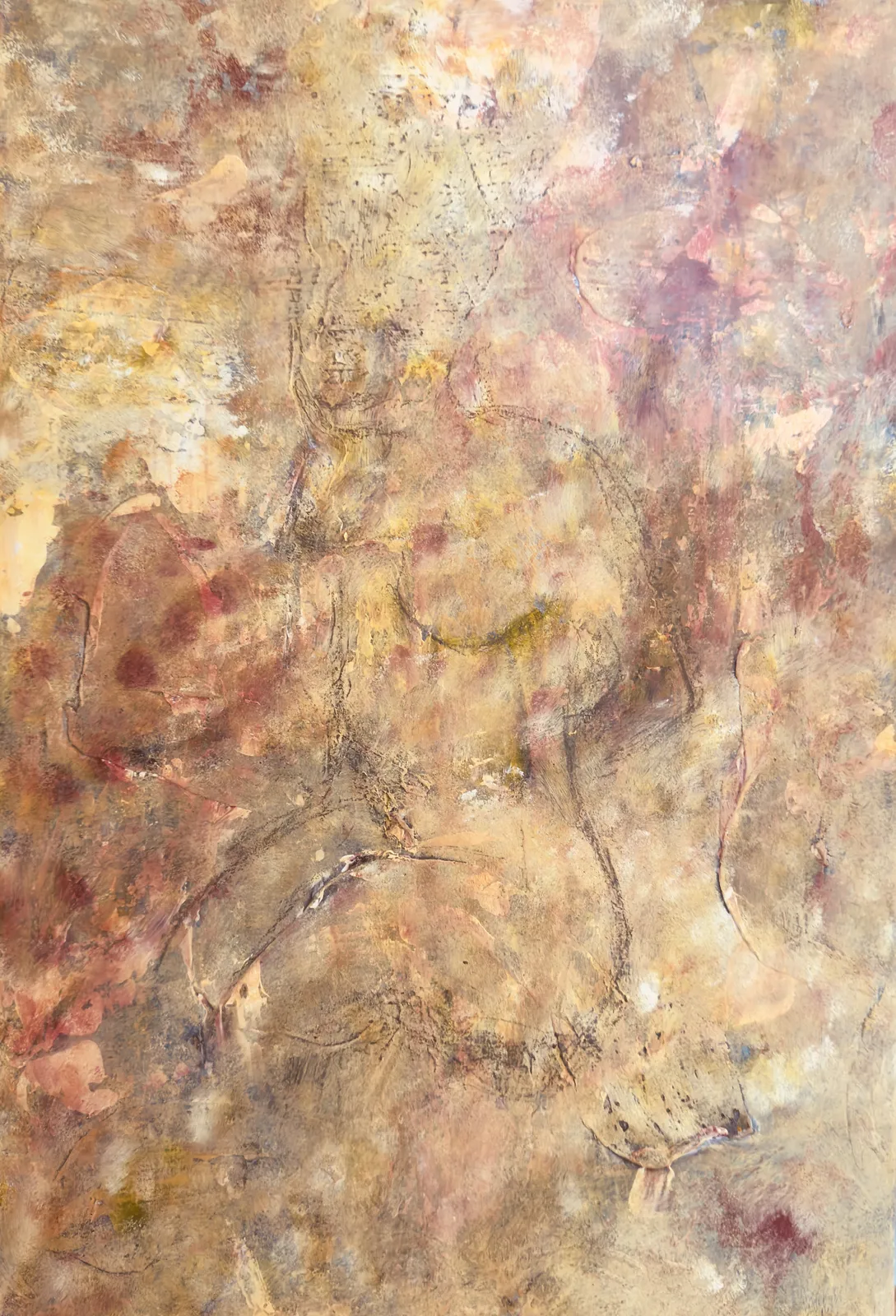 Akrylmålning Dam I gult av CARINA GLANTZBERG