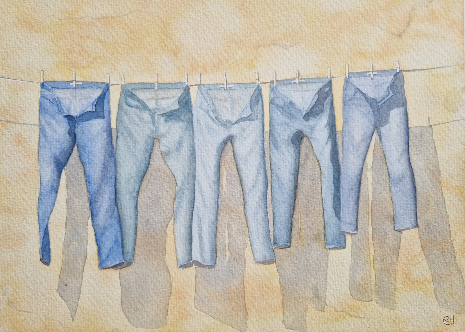 Akvarell Efter tvätten av Susanne Hagemark