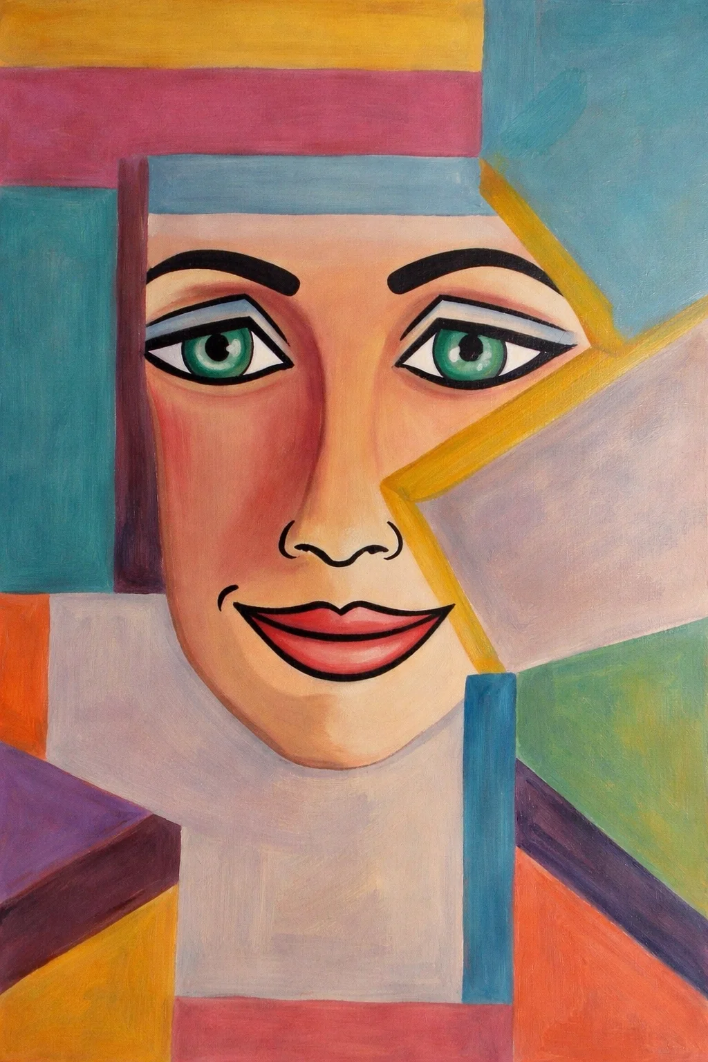 Akrylmålning HAPPY av Marie Jahnke