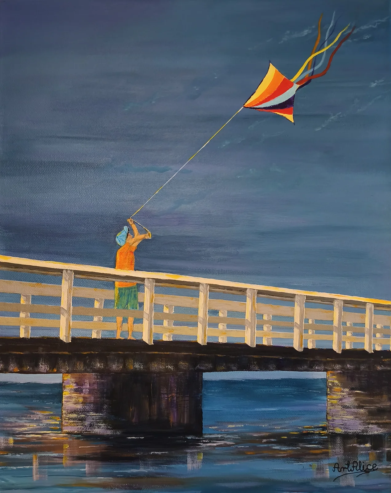 Akrylmålning Malmö - Drake på Ribban av Alicja Placinska Tapia