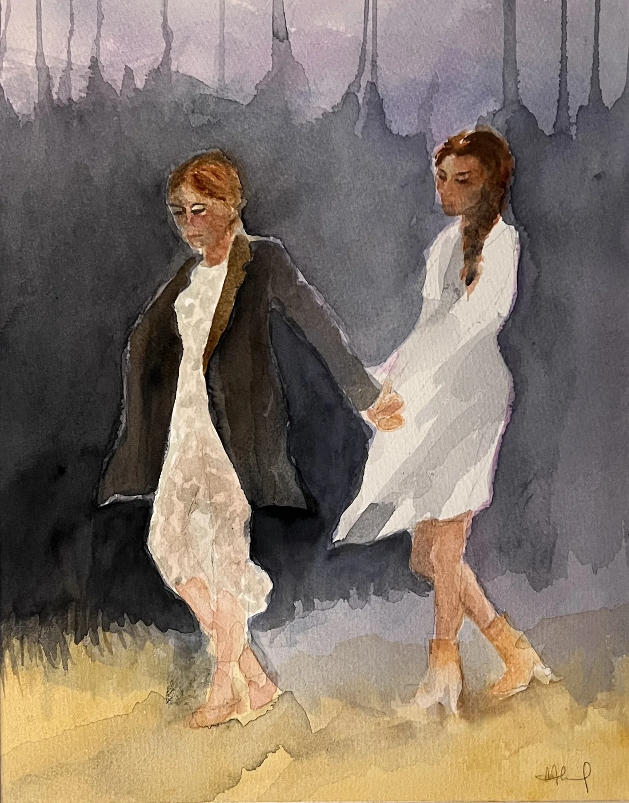 Akvarell Vänskap av Monica Hagebrand