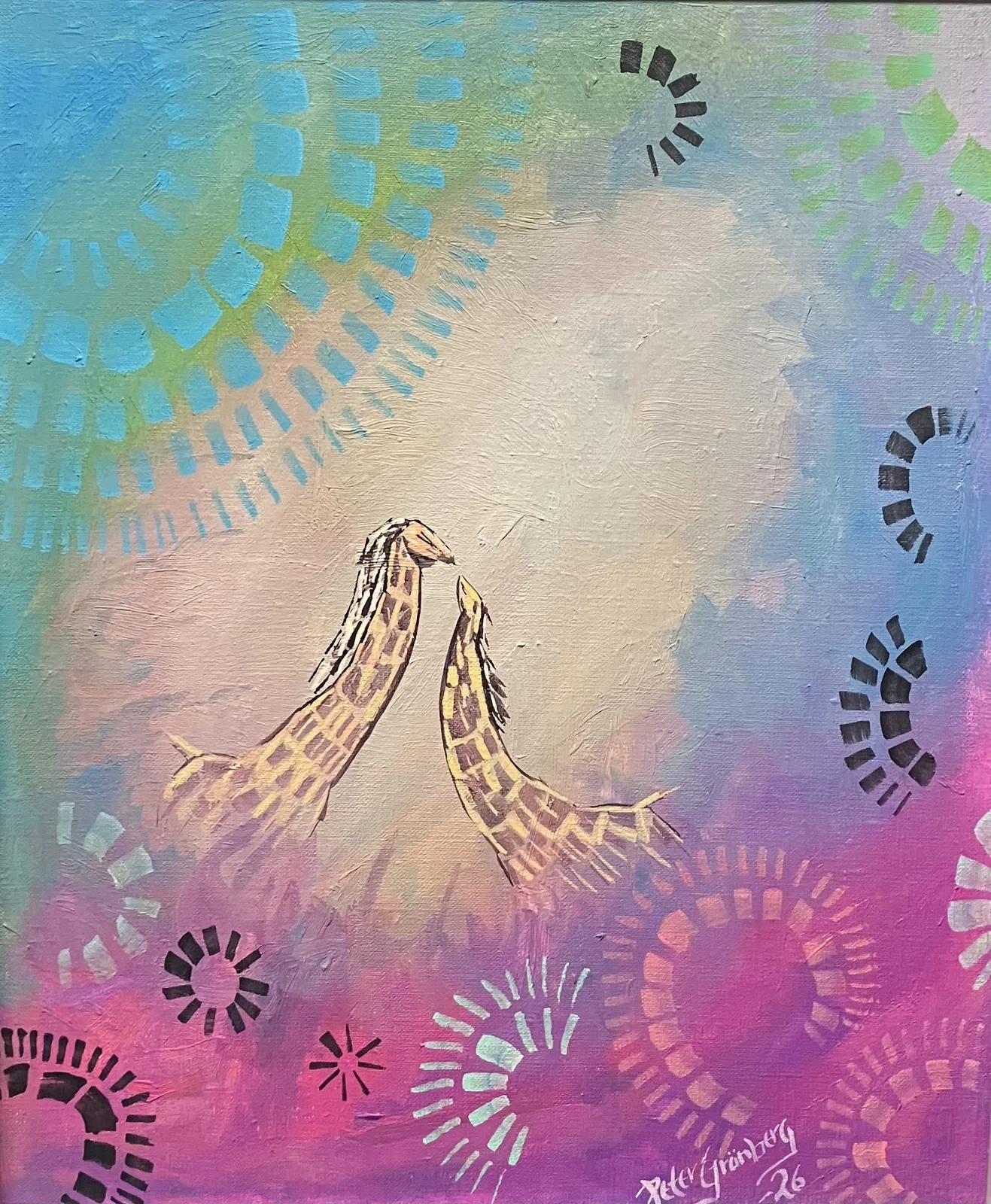 Akrylmålning Drömkyssen 3 av Peter Grönberg