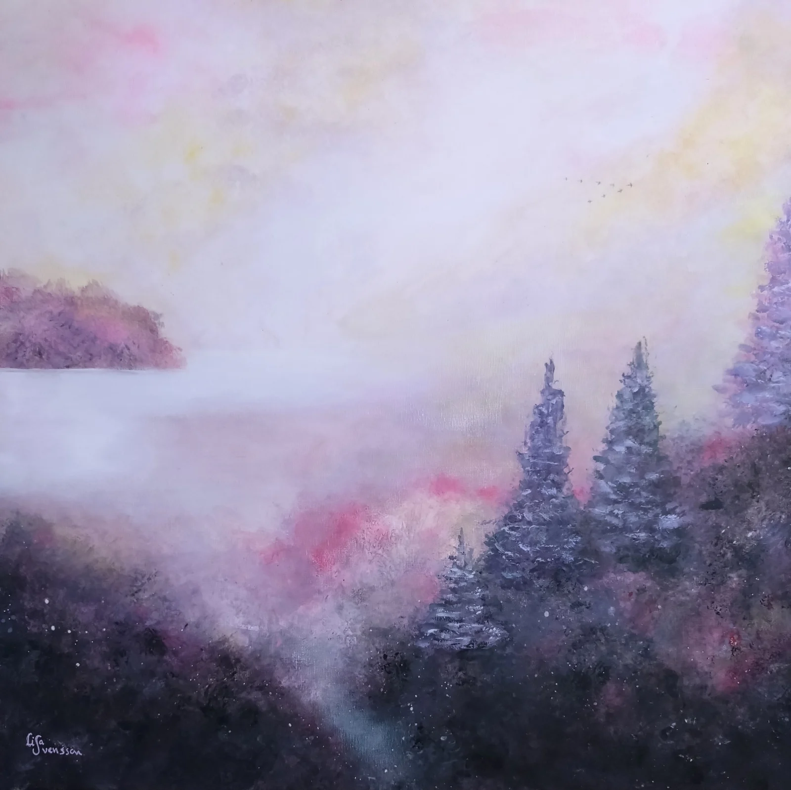 Akrylmålning Evening harmony av Lisa Svensson