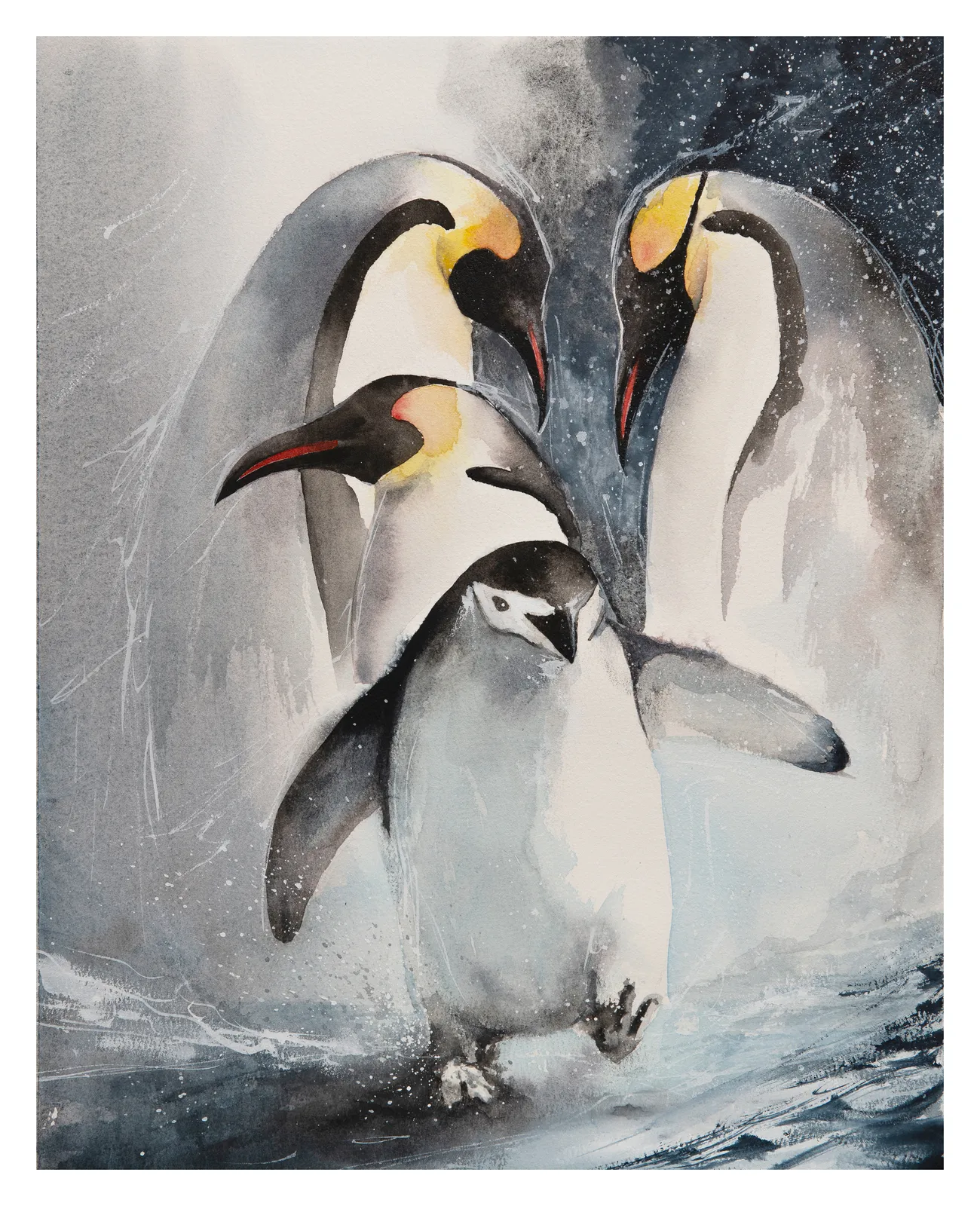 Akvarell Happy feet av Mattias Norén