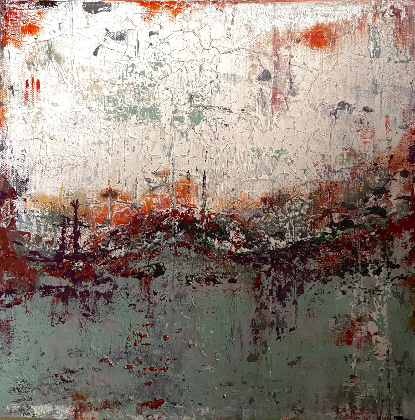 Akrylmålning Ash and Ochre av Ceren Kamar Bergh