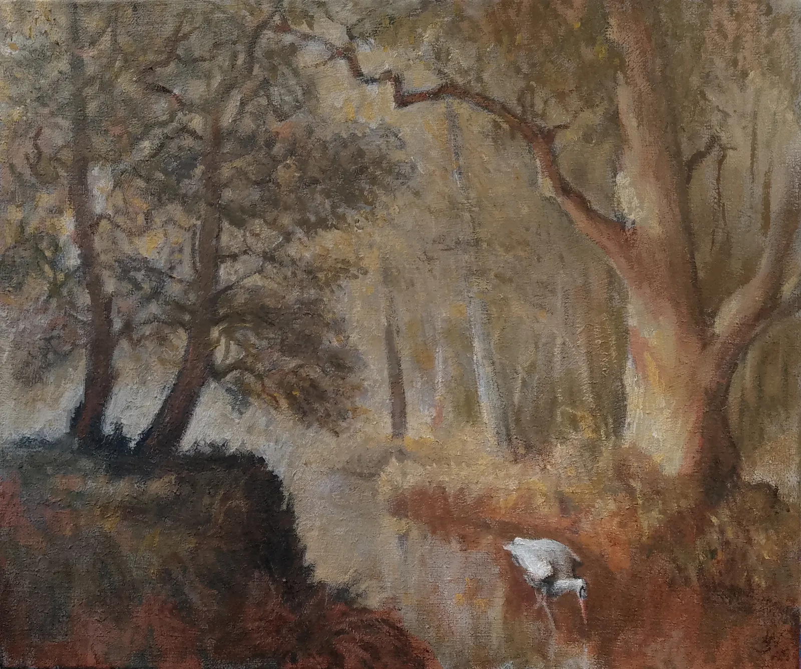 Oljemålning Häger #1 av Stefan Nyman