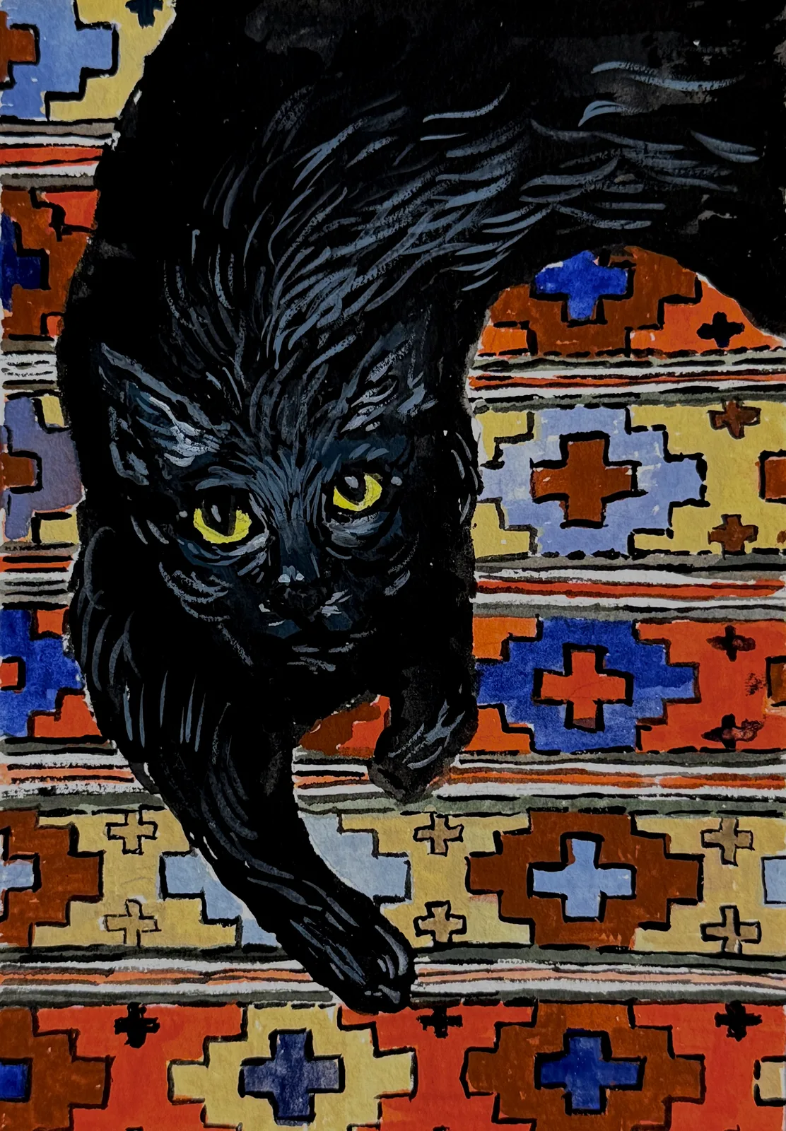 Svart katt på mattan av Ekaterina Dutkevich